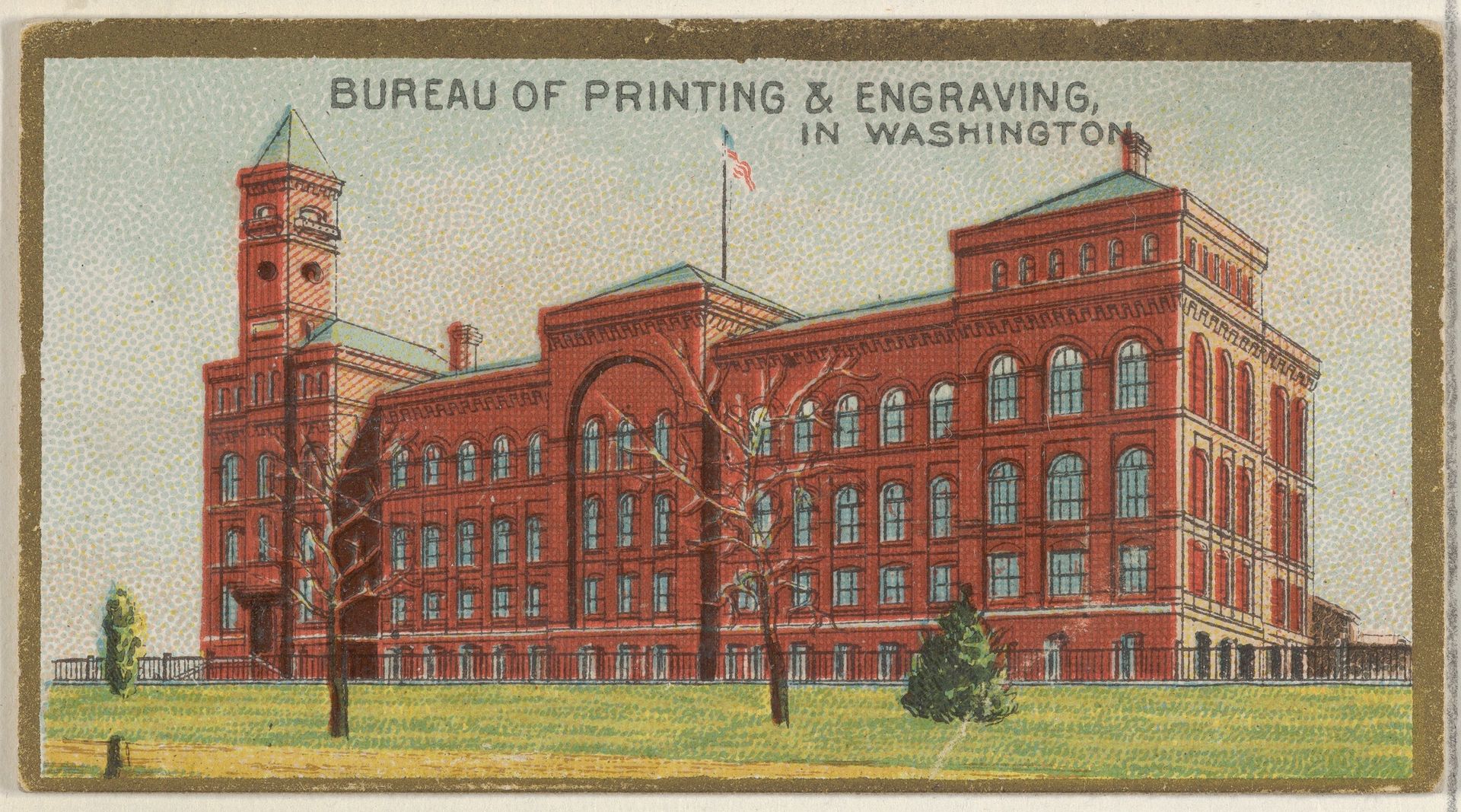 Bureau of Printing & Engraving in Washington, from the General Government and State Capitol Buildings series (N14) for Allen & Ginter Cigarettes Brands by Allen & Ginter
