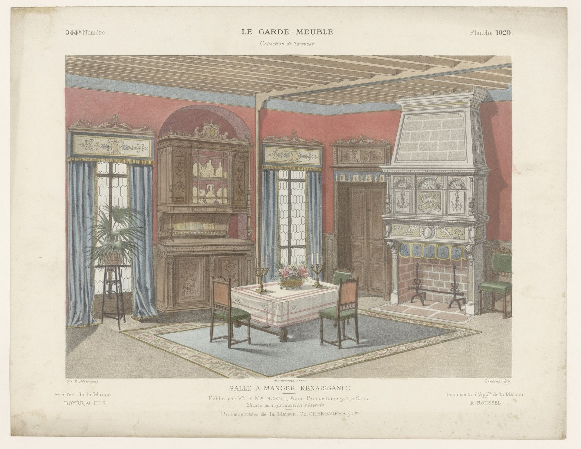 Eetkamer in renaissancestijl by Léon Laroche