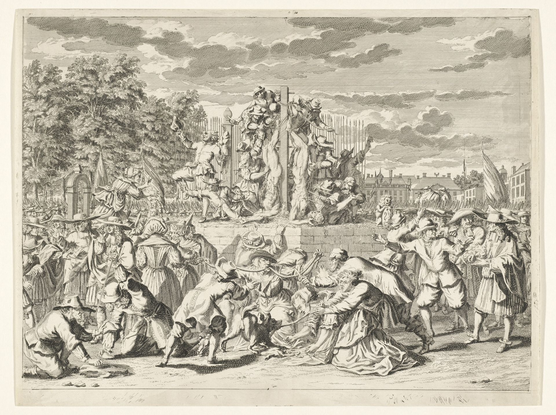 Verminking van de lichamen van de gebroeders de Witt, 1672 by Bernard Picart