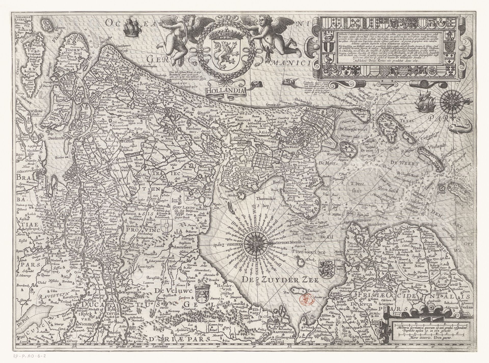 Kaart van het graafschap Holland by Pieter van der Keere