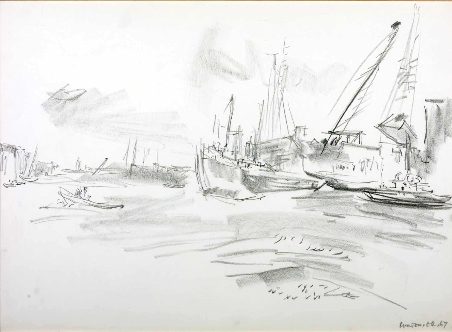 Port of London I by Oskar Kokoschka