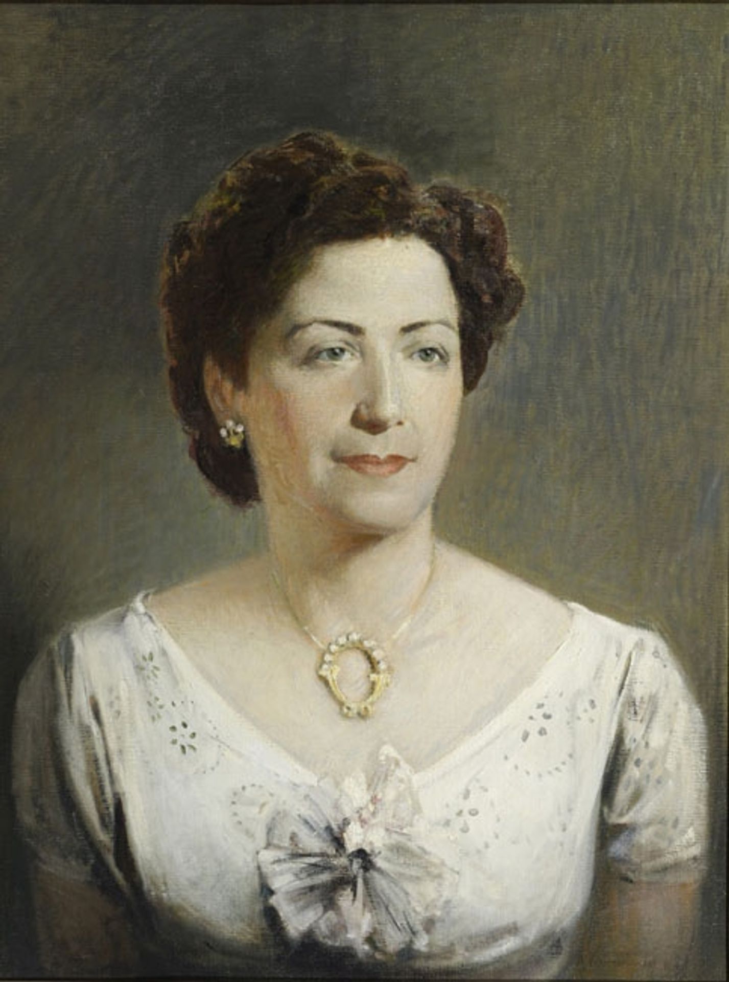 Portrait of Eugenia, Wife of Kleomenis Tsitsaras by Alekos Kontopoulos