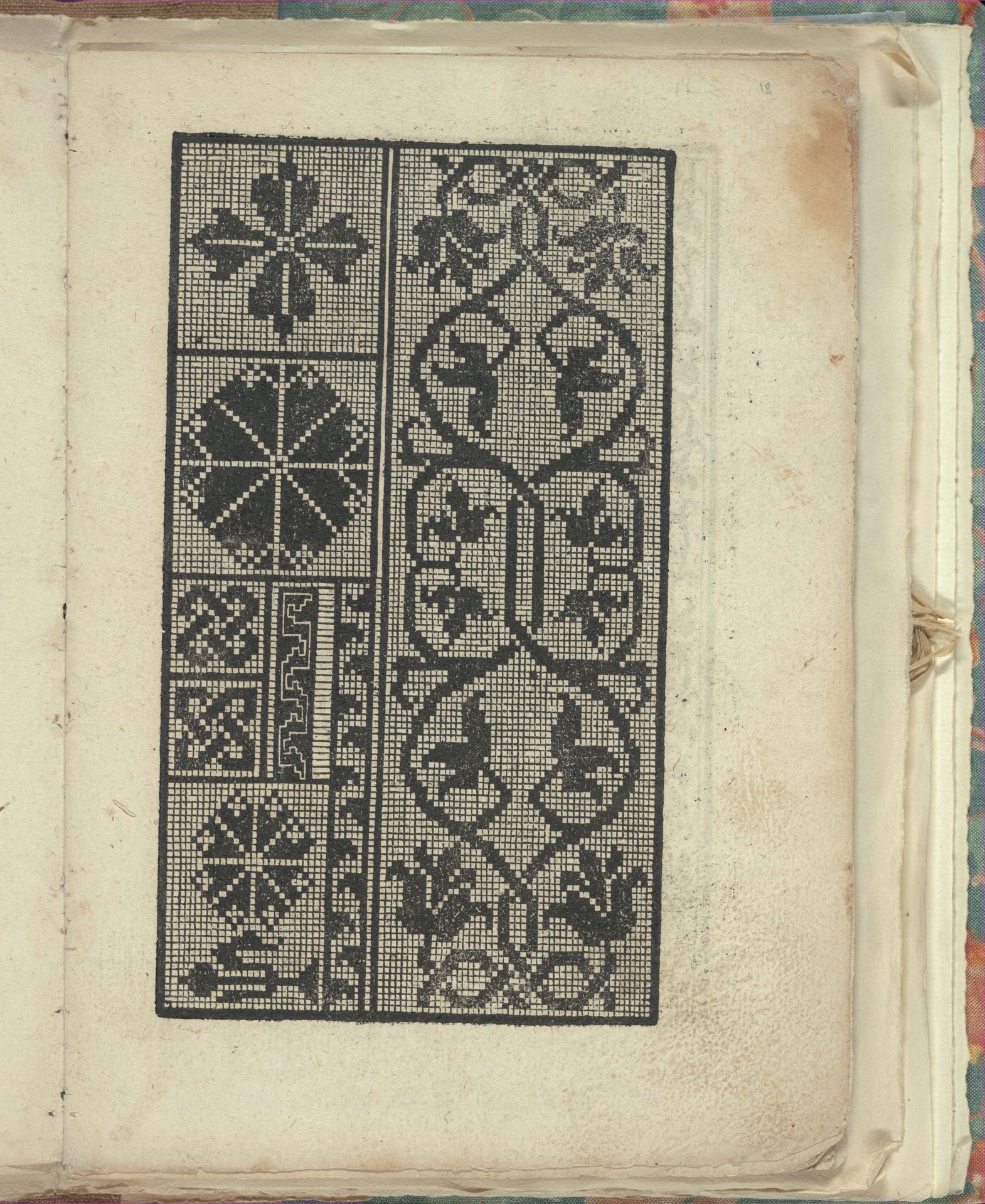 Opera Nova Universali intitulata Corona di racammi, page 18 (recto) by Giovanni Andrea Vavassore