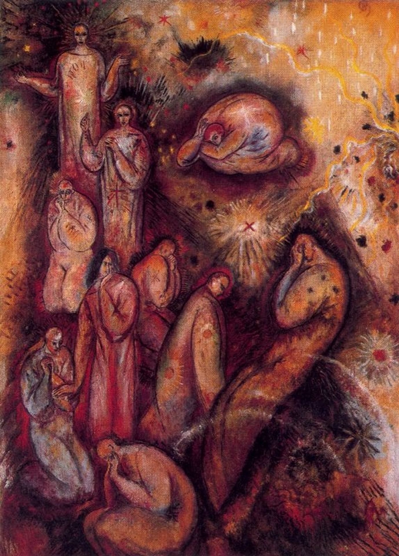 Figures on Dark Ground by Albert Bloch