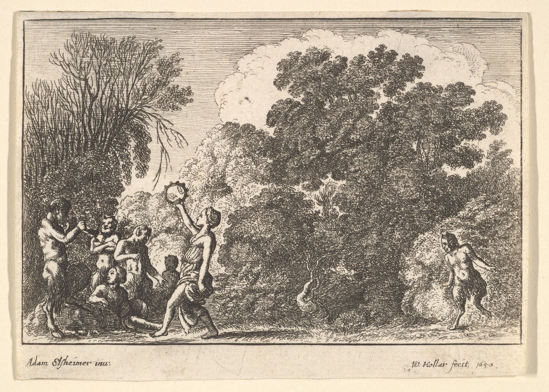 Five satyrs and two nymphs by Wenceslaus Hollar