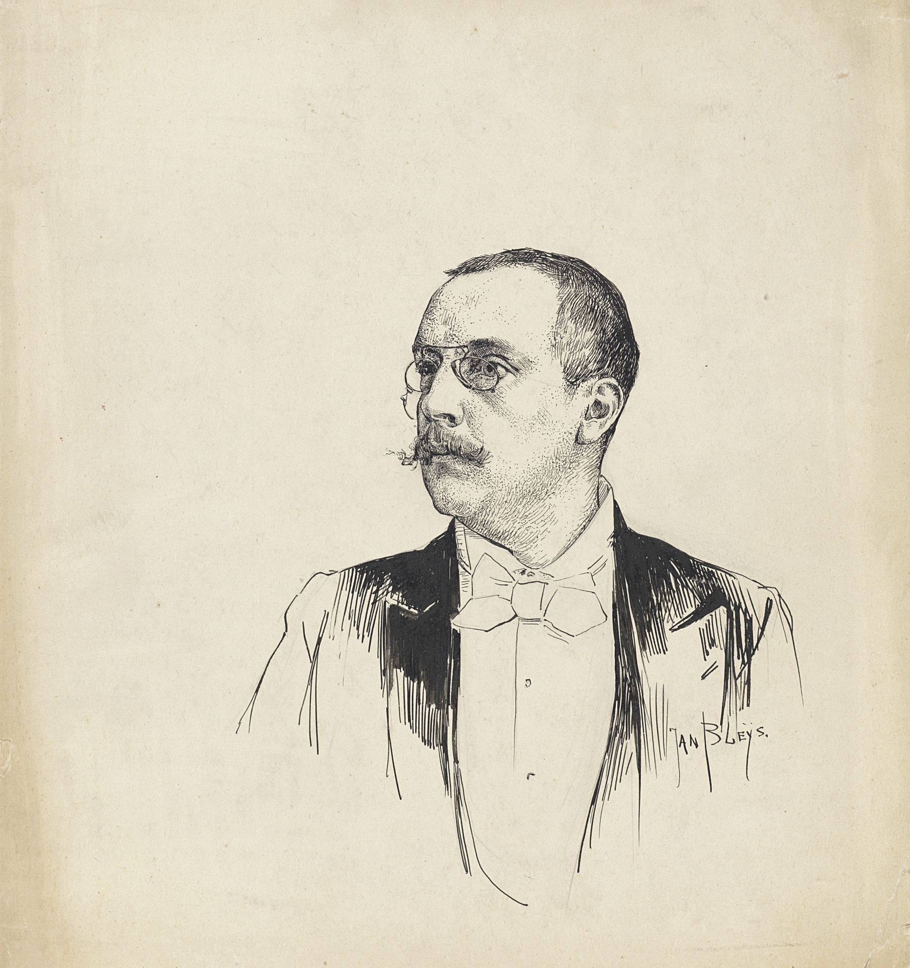 Portret van de musicus Gottfried Mann (?) by Jan Bleijs