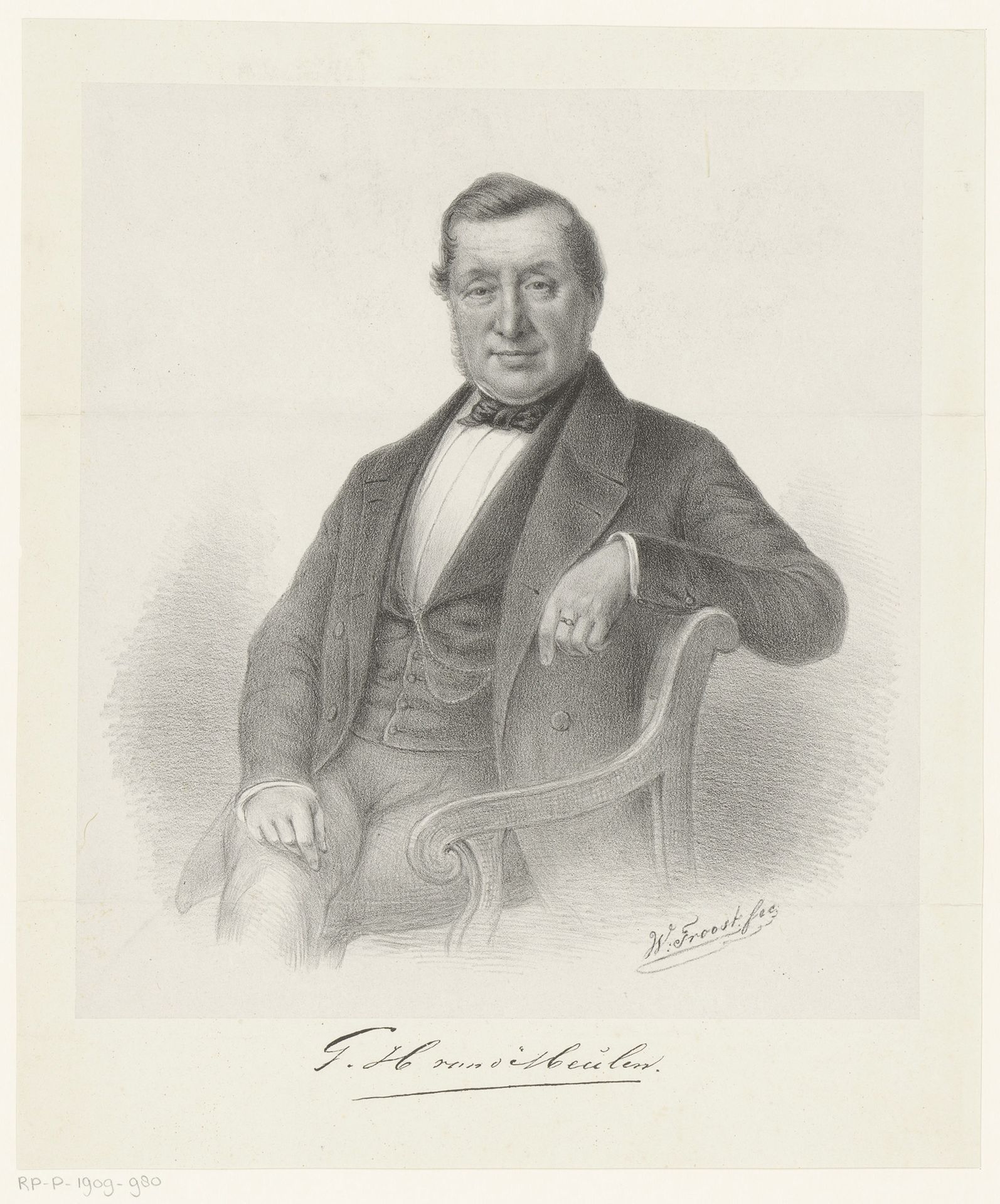 Portret van G.H. van der Meulen by Willem (II) Troost