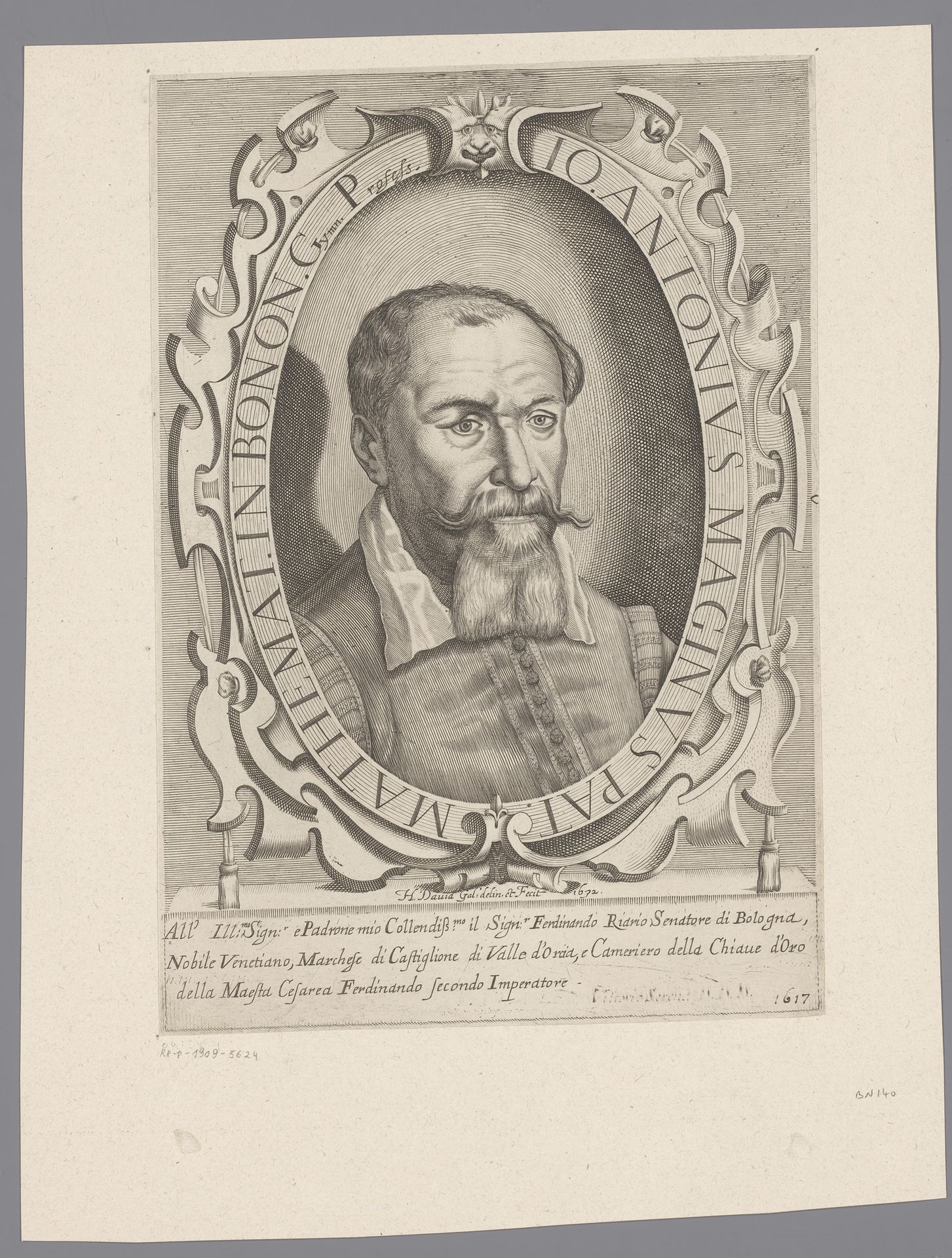 Portret van Giovanni Antonio Magini by Jerôme David