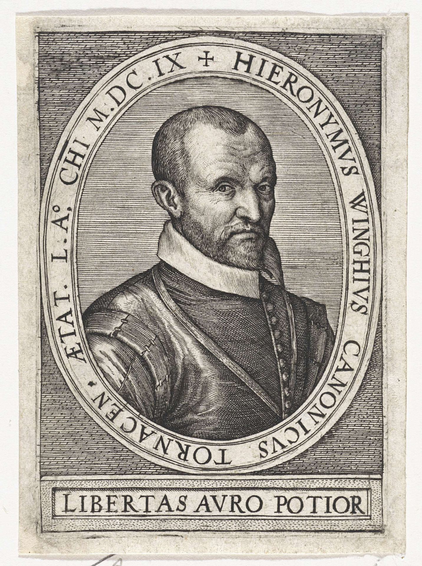 Portret van de kanunnik Hieronymus van Winghe by Wierix