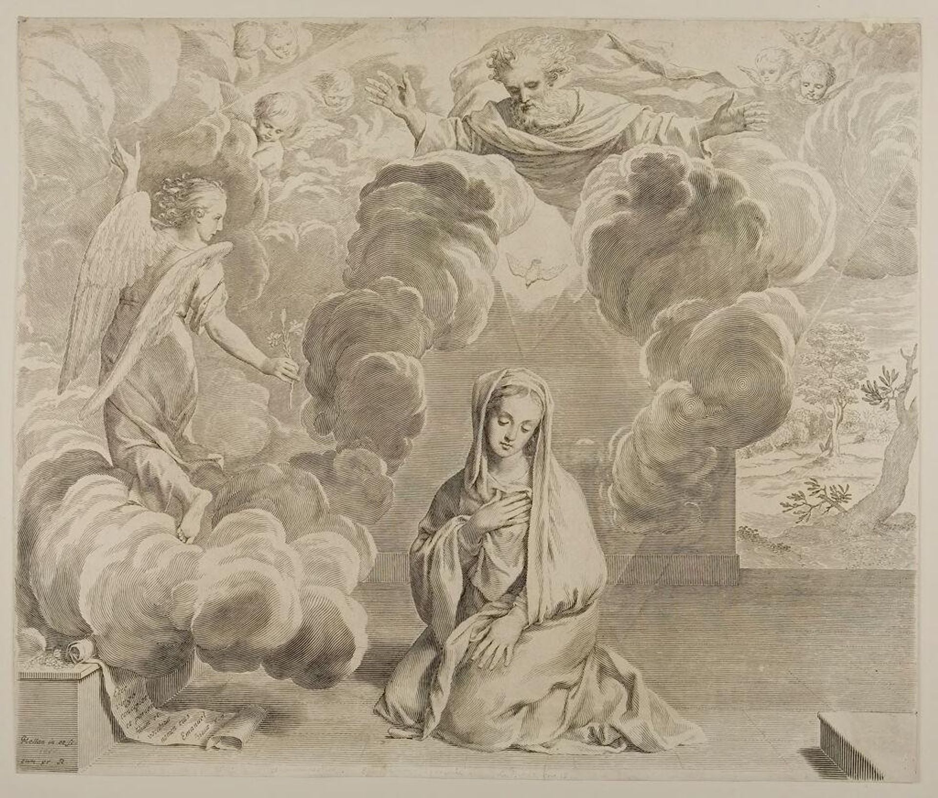 Annunciation by Claude Mellan