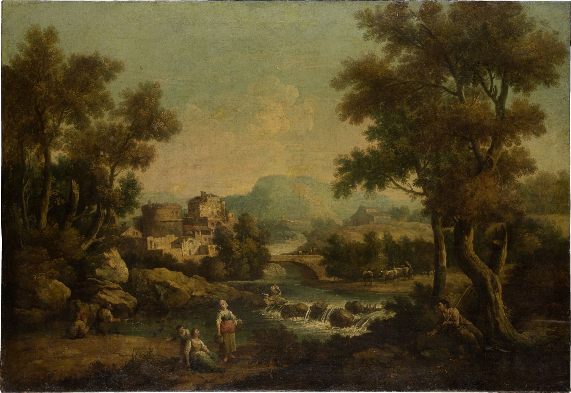 Italian Landscape with a Mountain Stream by Francesco Zuccarelli