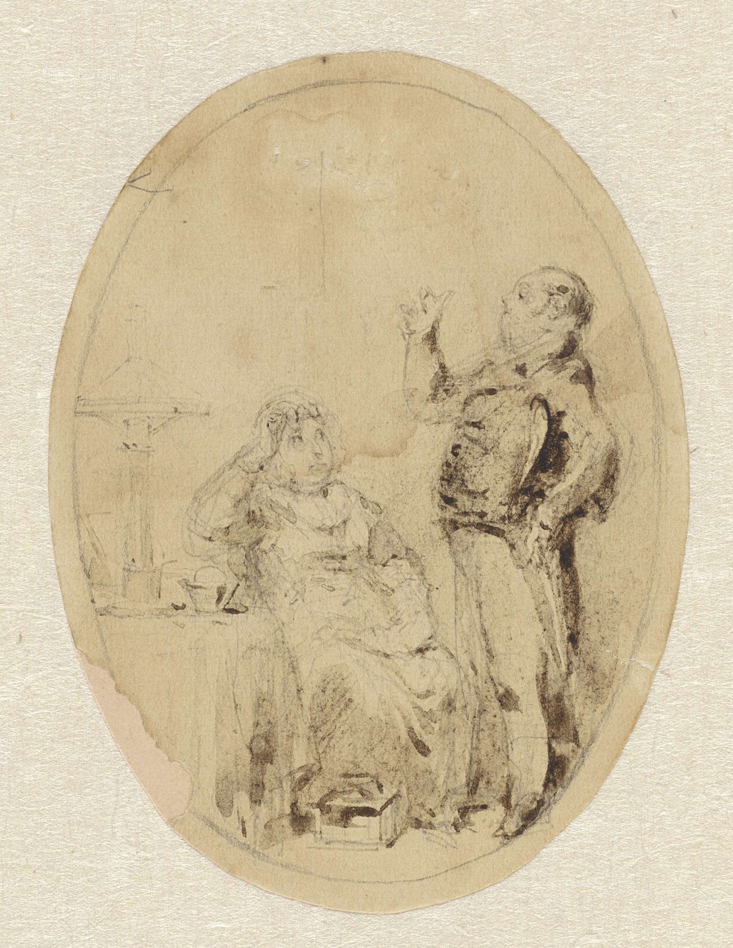 Ouder echtpaar in gesprek by Herman Frederik Carel ten Kate