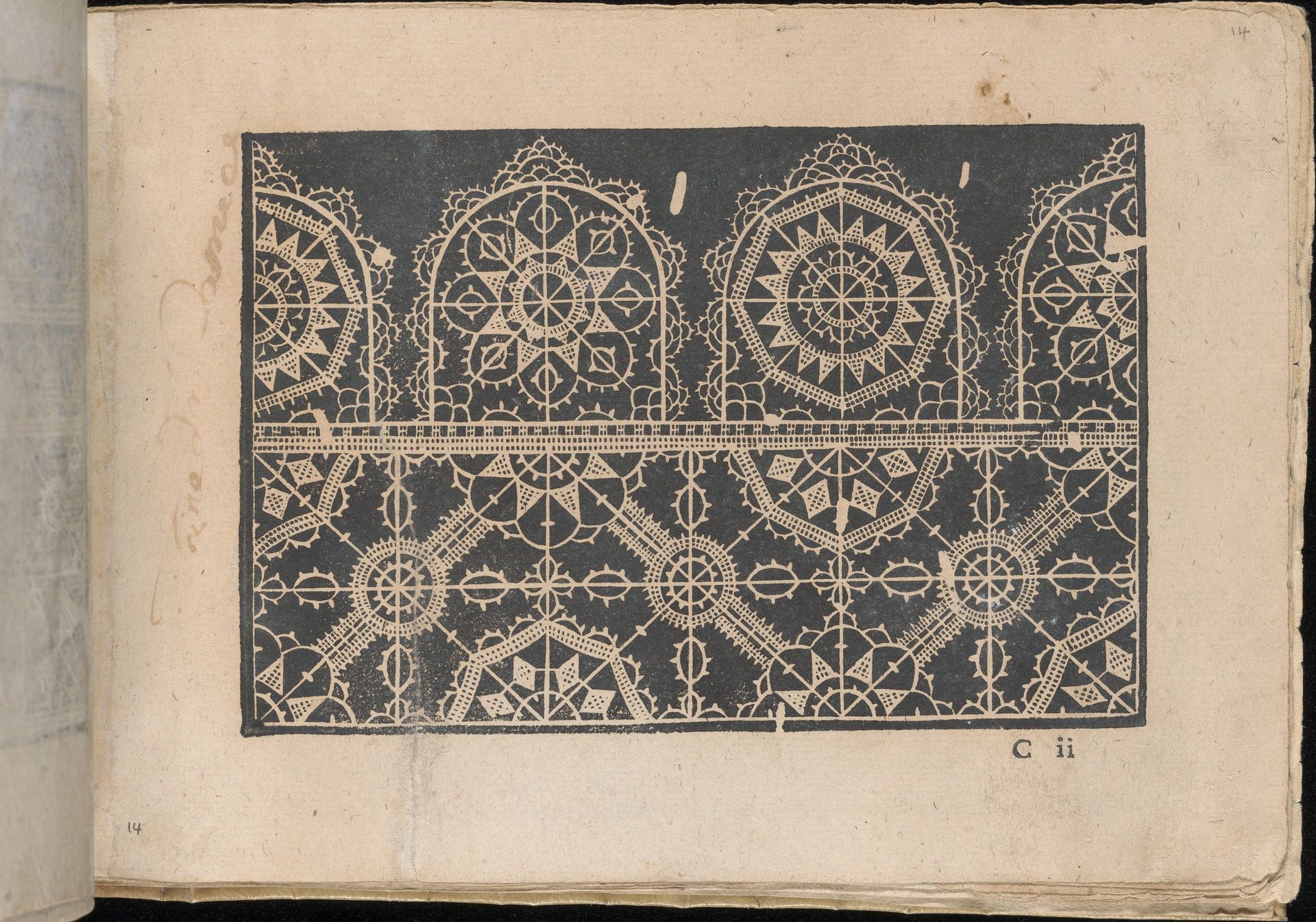 Fiori di Ricami Nuovamente Posti in Luce, page 14 (recto) by Matteo Florimi