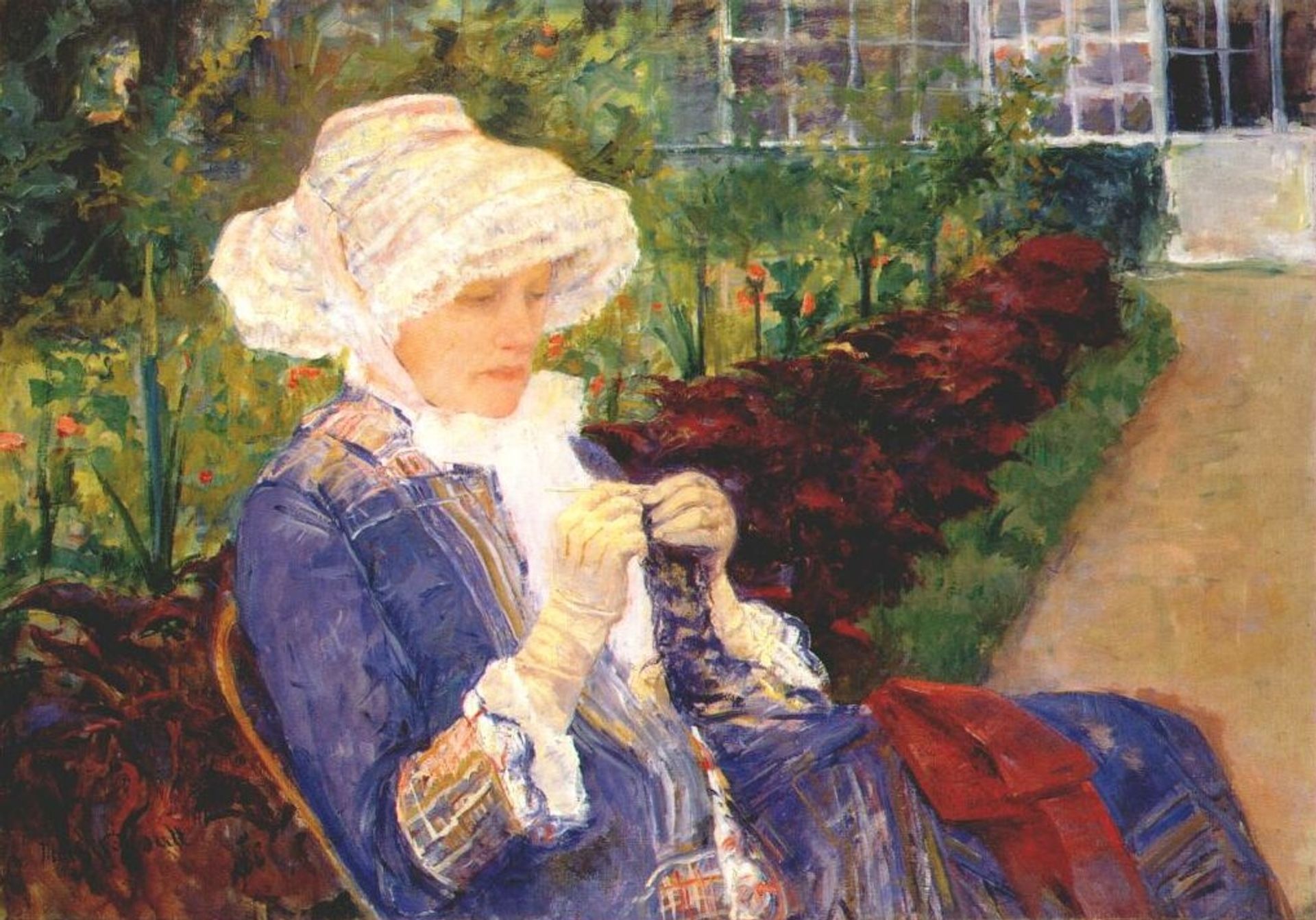 Lydia Crocheting in the Garden at Marly by Mary Cassatt