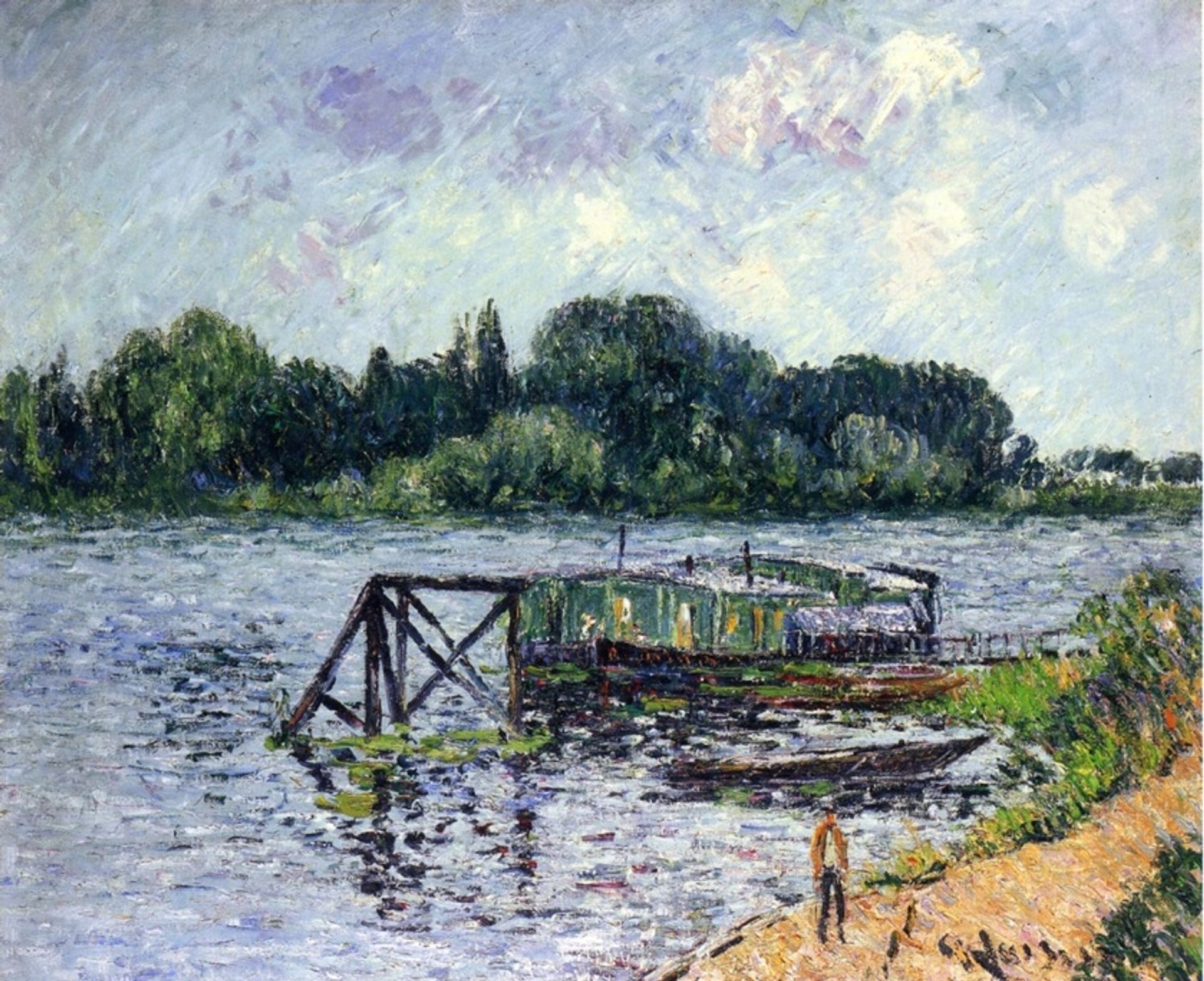 The Laundry Boat on the Seine at Herblay by Gustave Loiseau