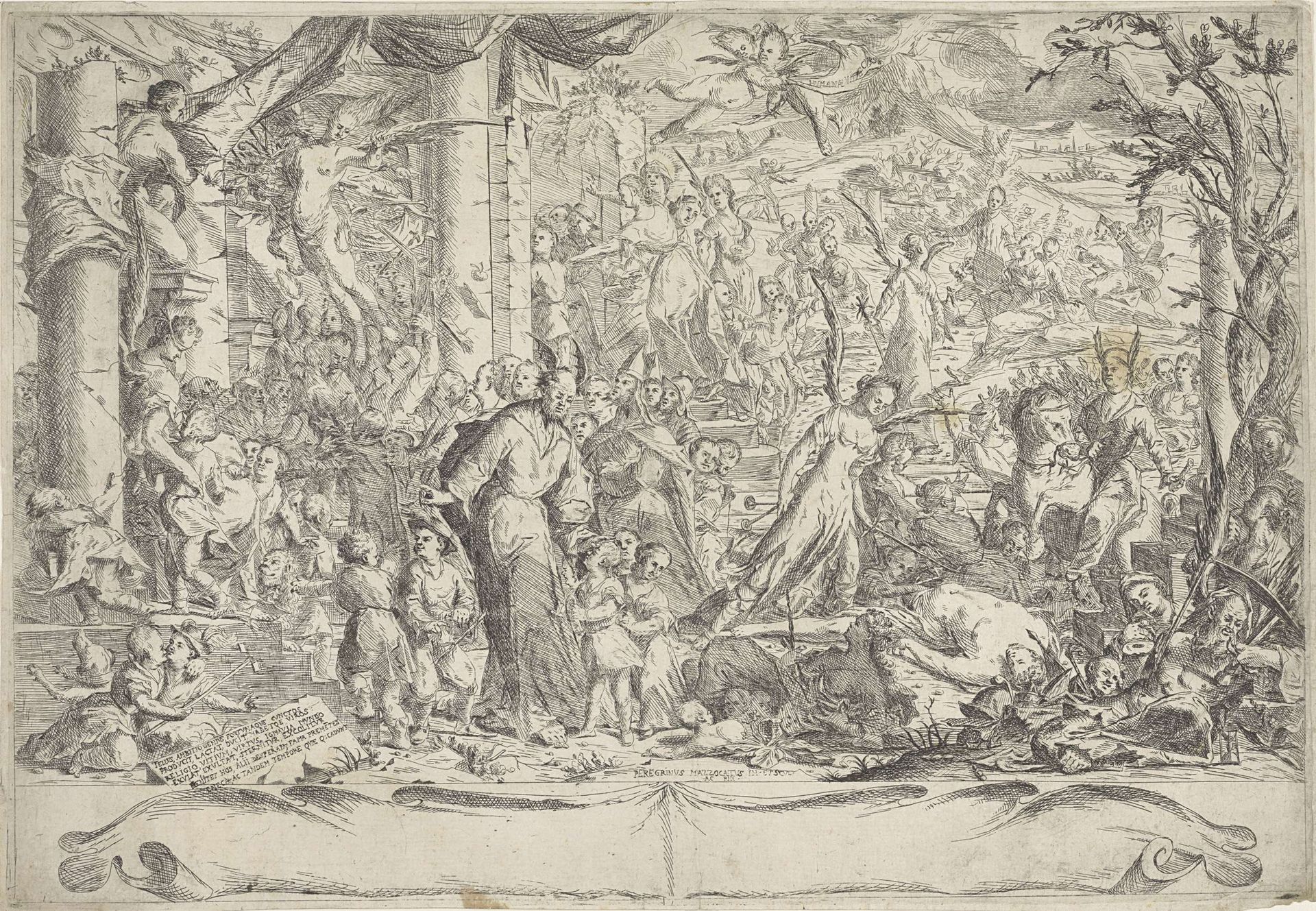 Allegorie op het menselijk leven by Peregrino Mazzocati