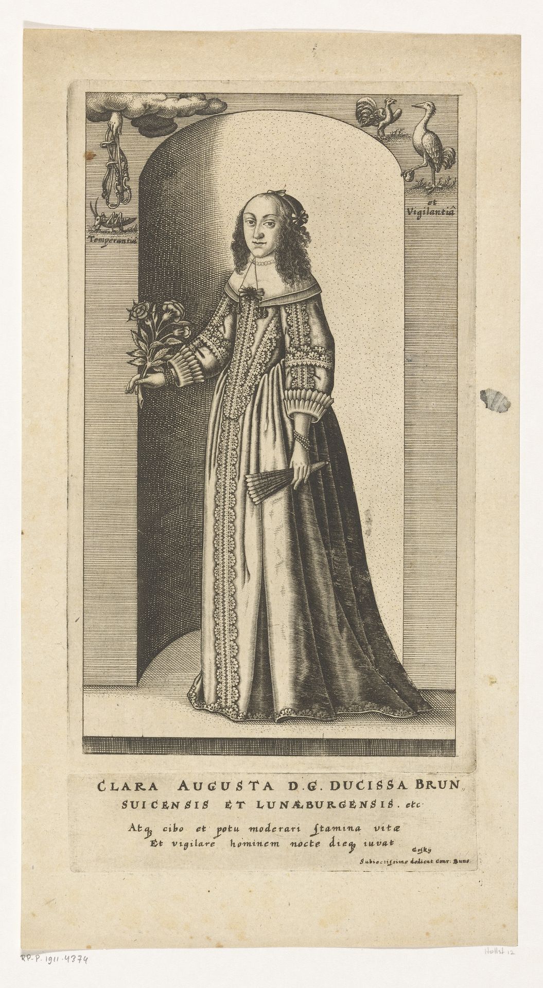Portret van Clara Augusta von Braunschweig-Wolfenbüttel by Conrad Buno