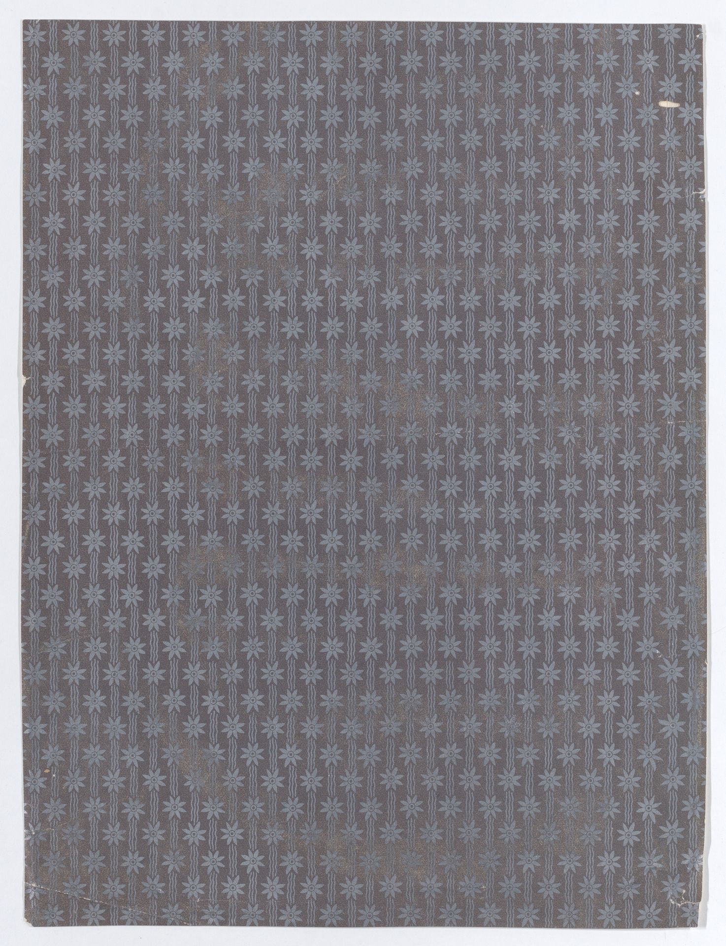 Sheet with an overall silver floral pattern by Anonymous
