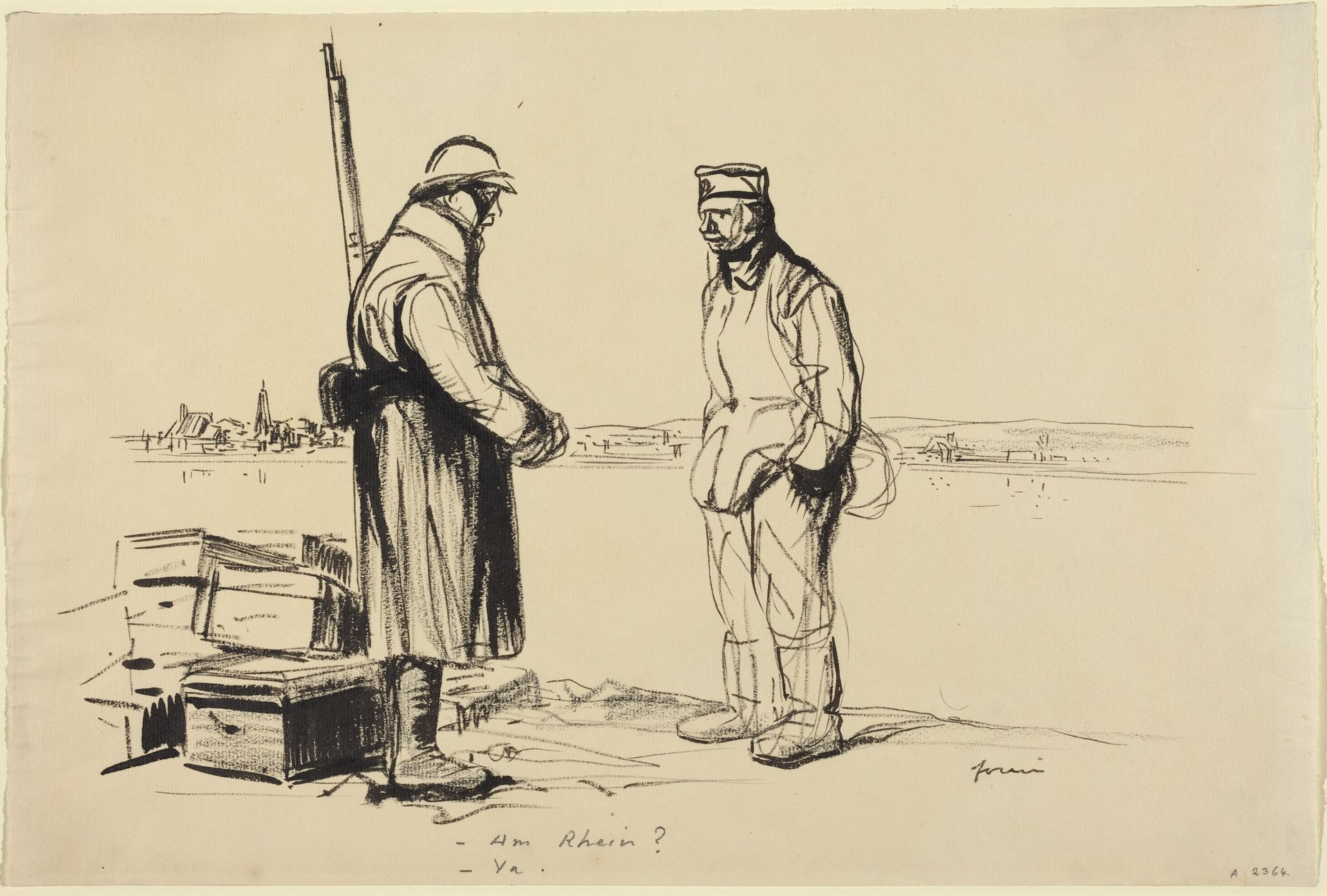 -Am Rhien?  -Ya. by Jean-Louis Forain
