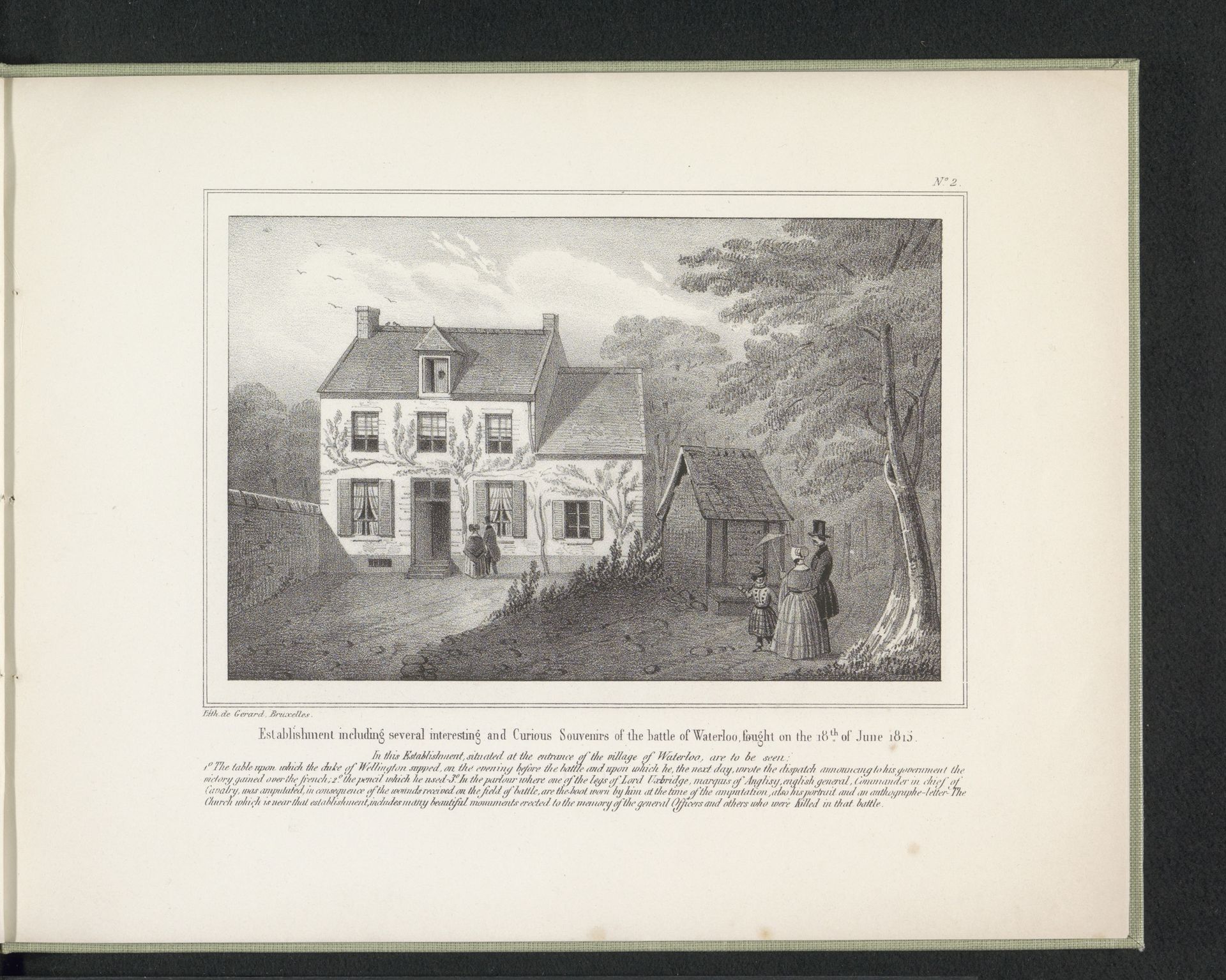 Gebouw met souvenirs aan de slag bij Waterloo by H. Gérard