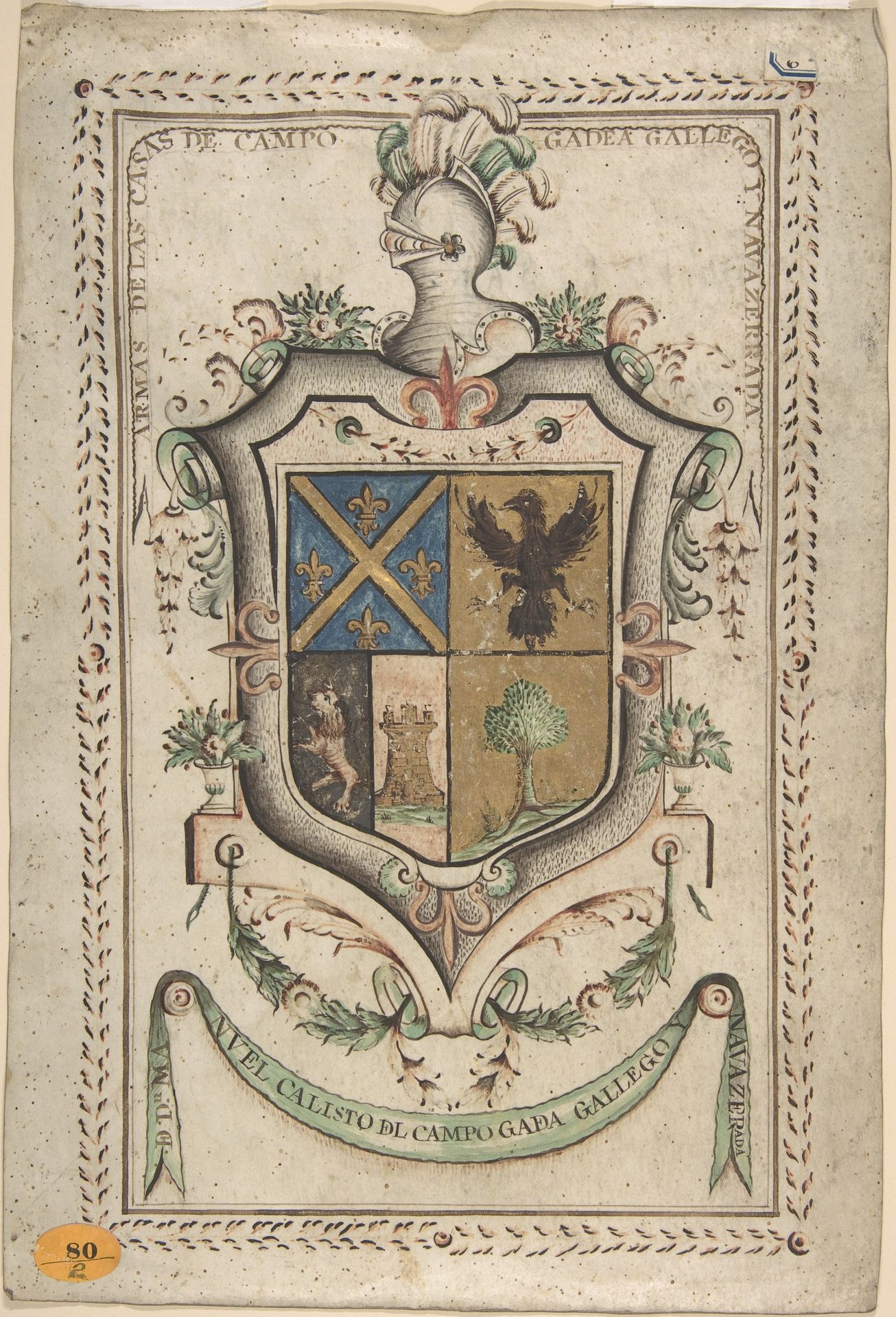 Coat of Arms Surmounted by a Plumed Helmet by Anonymous