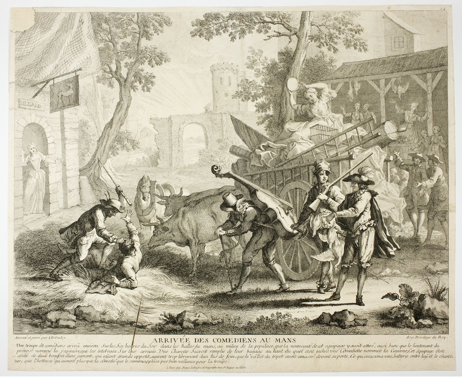 Arrival of the Comedians by Jean-Baptiste Oudry