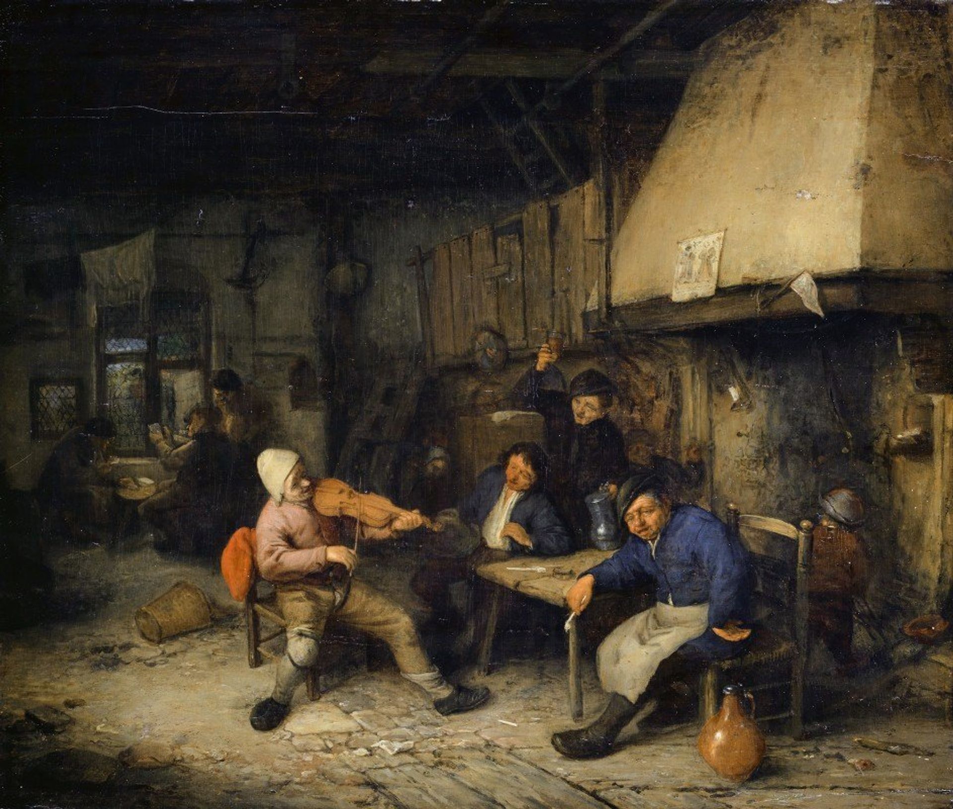 Violin Player and Drinking Farmers in a Tavern II by Adriaen van Ostade