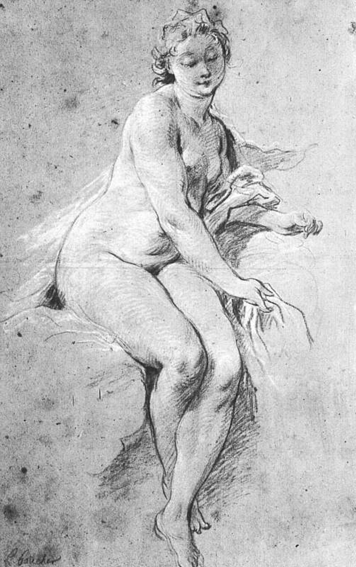 Seated Nude by Francois Boucher
