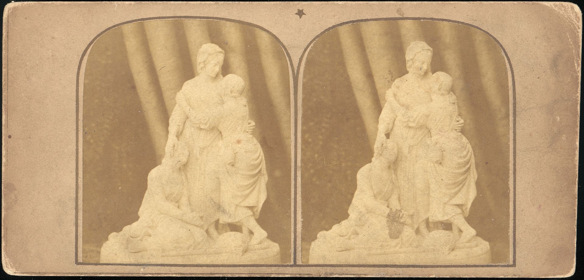 [Pair of Early Stereograph Views of British Statues] by John Browning