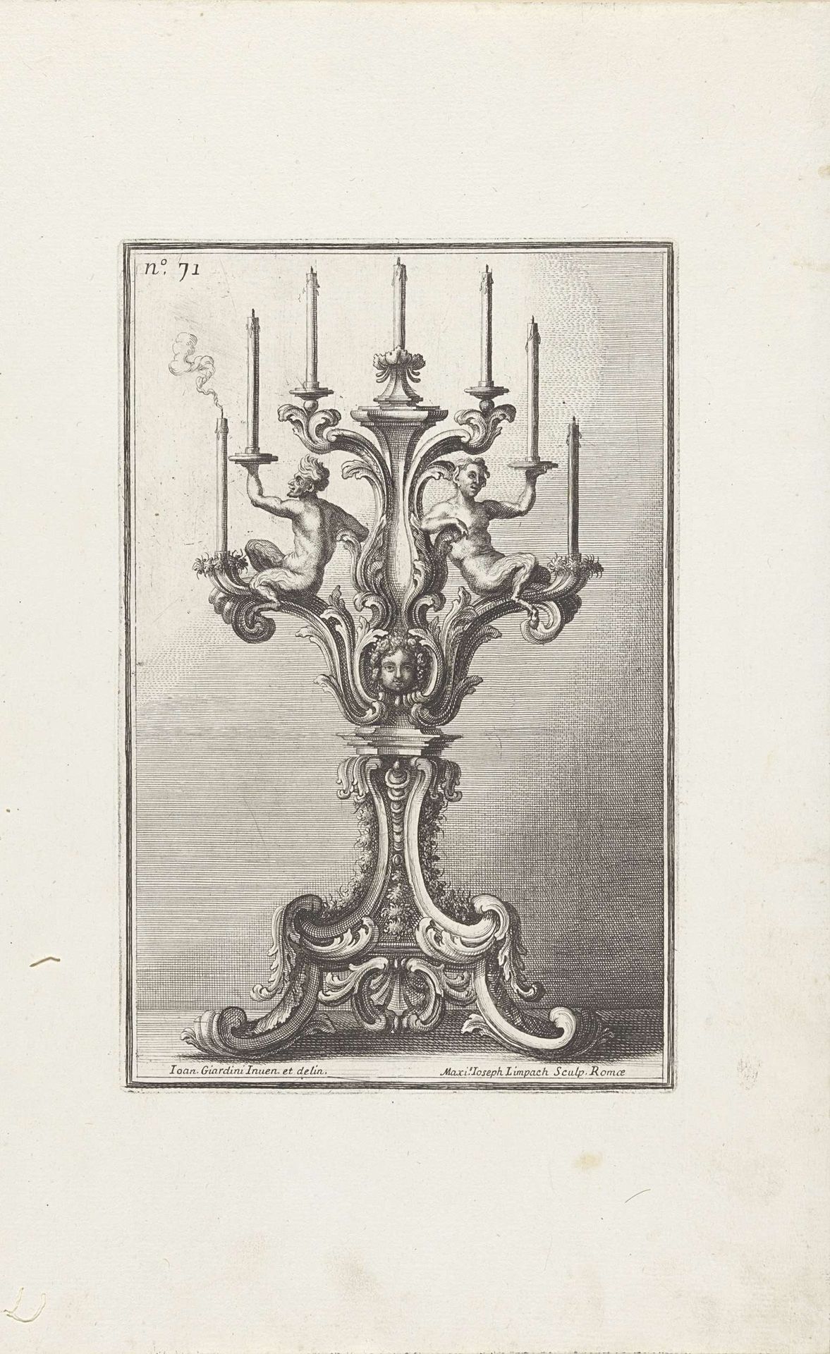 Kandelaar met twee saters by Maximilian Joseph Limpach