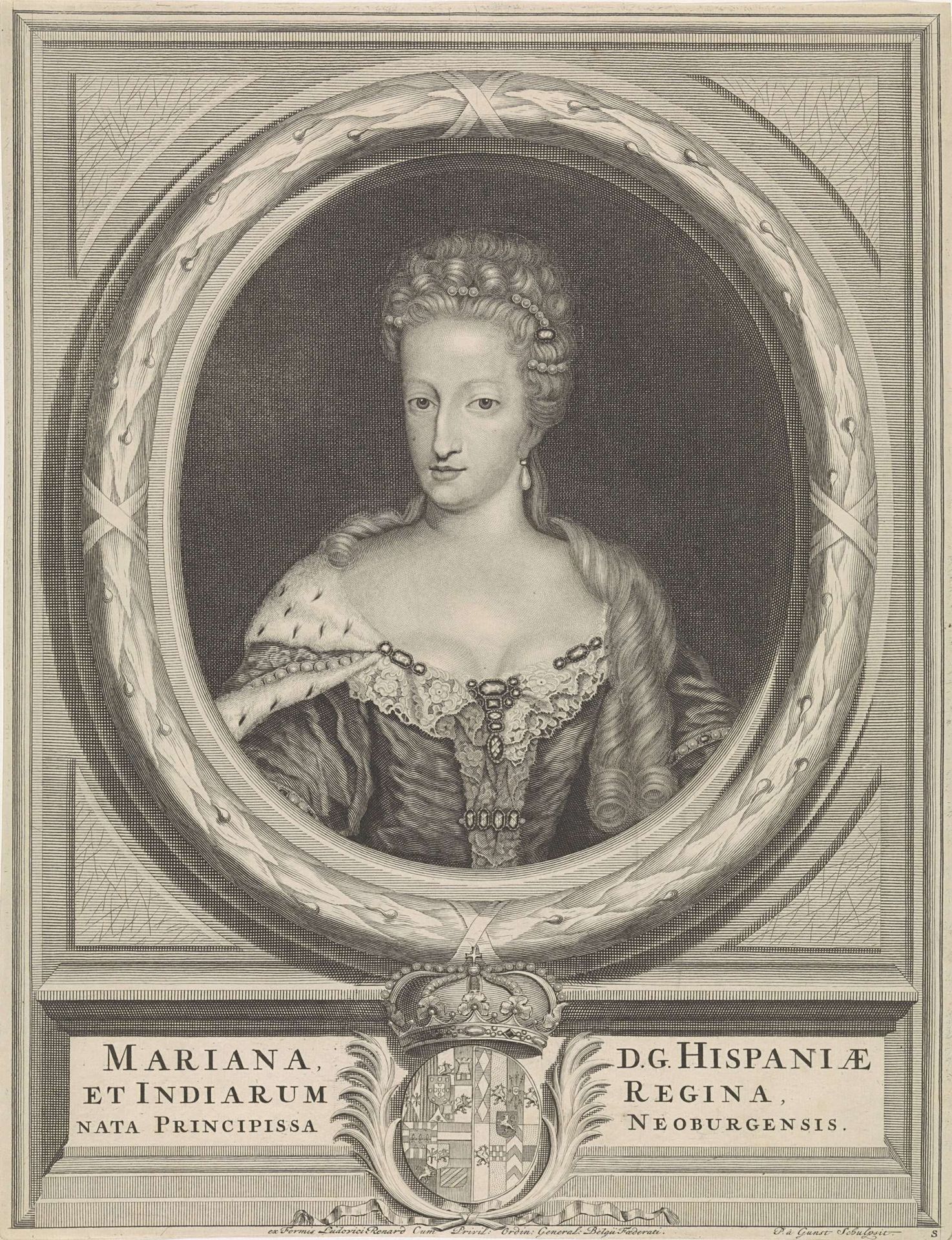 Portret van koningin Maria Anna van Spanje by Pieter van Gunst