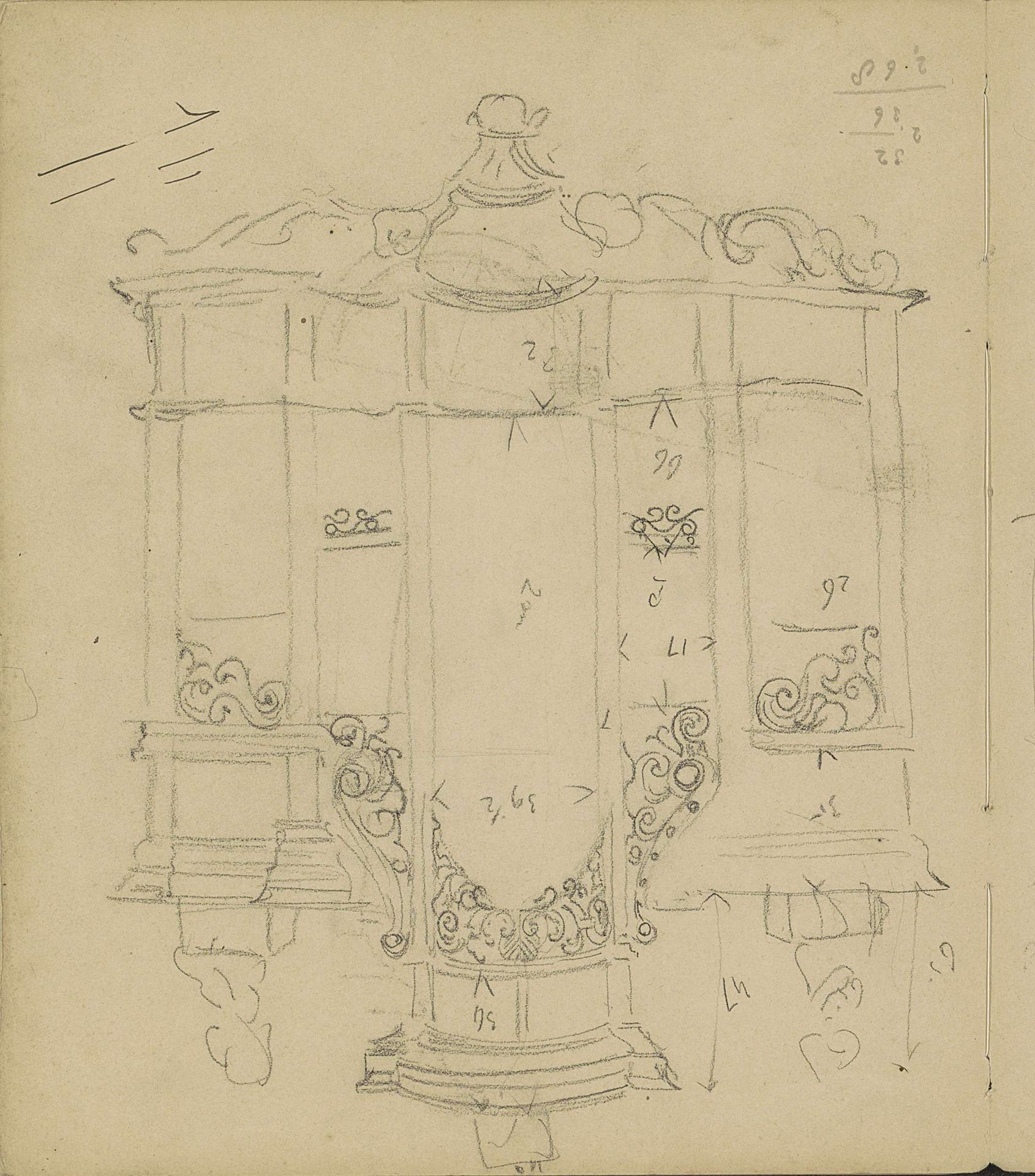 Ontwerp voor een orgel by Carel Adolph Lion Cachet
