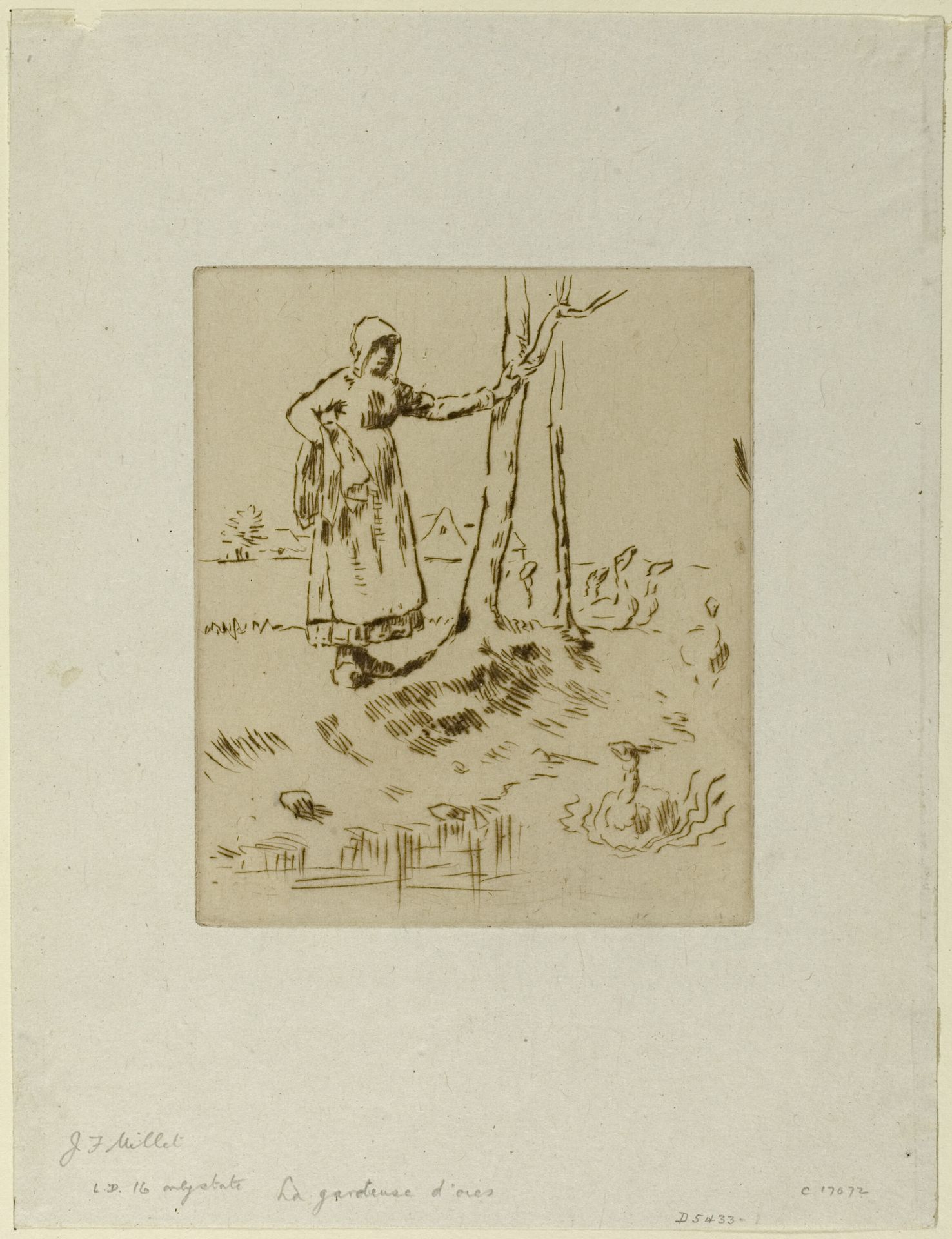A Girl Minding Geese by Jean-François Millet