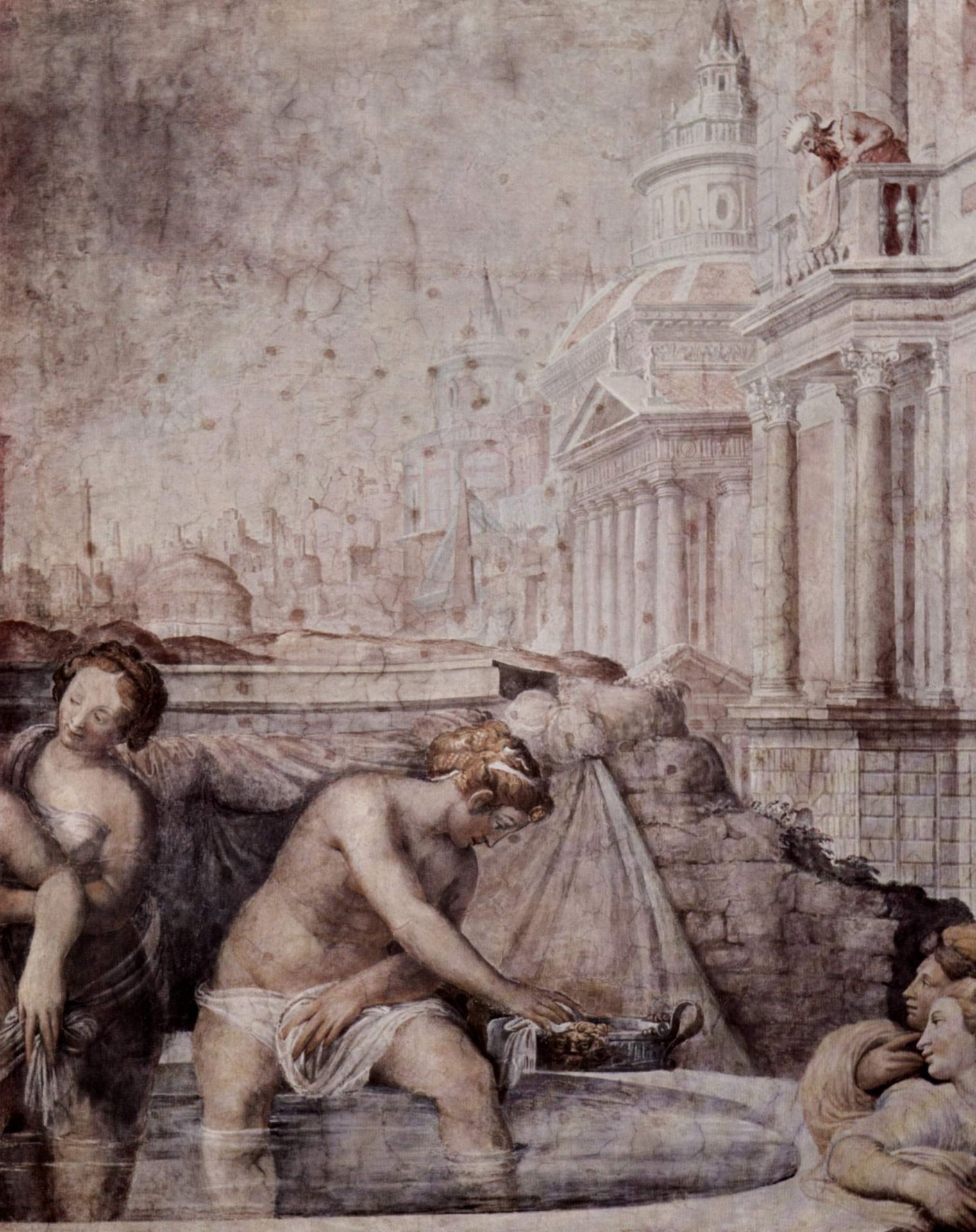 Bad Der Bathseba (detail) by Francesco de' Rossi (Francesco Salviati), "Cecchino"