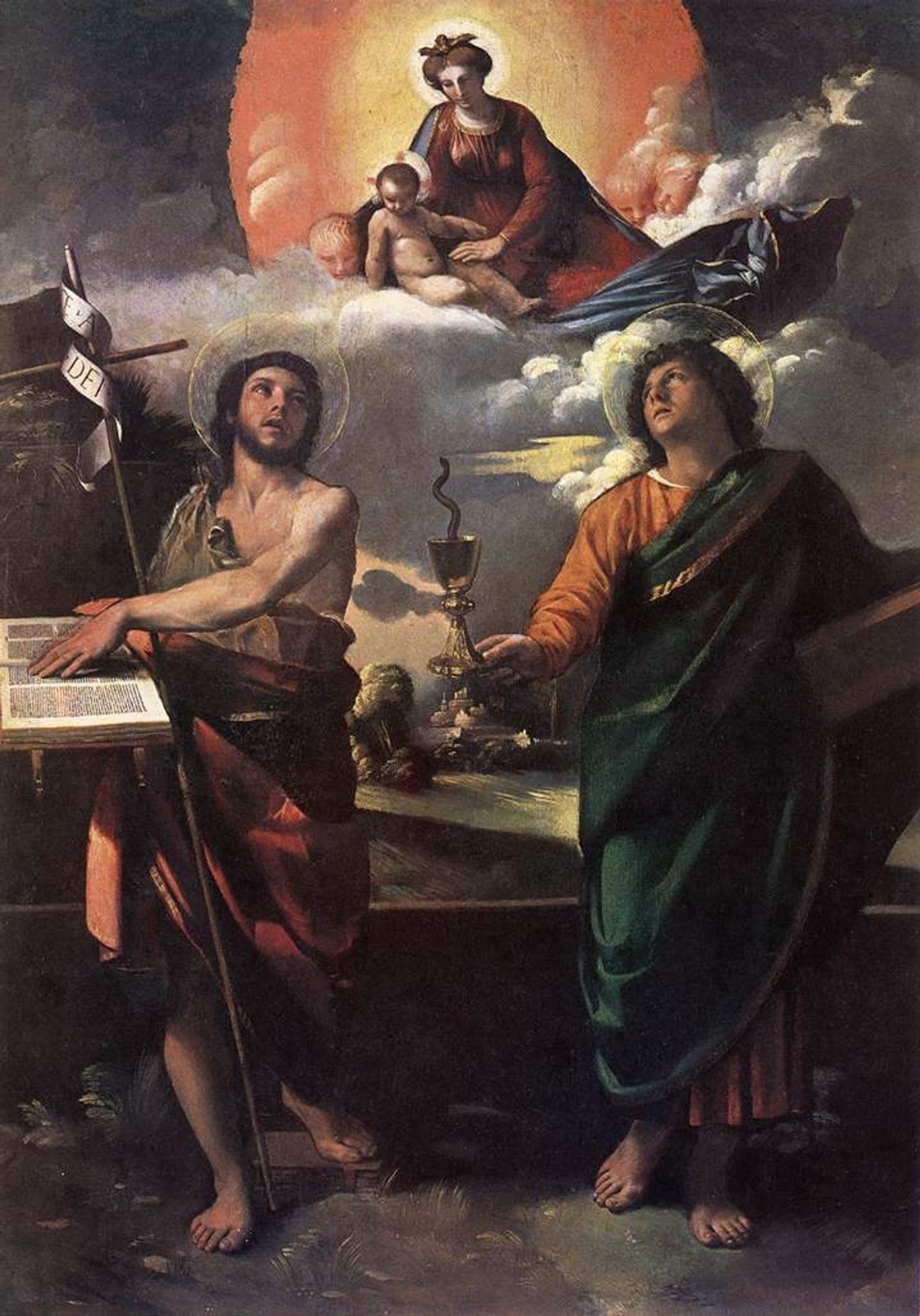 The Virgin Appearing to Saints John the Baptist and John the Evangelist by Dosso Dossi