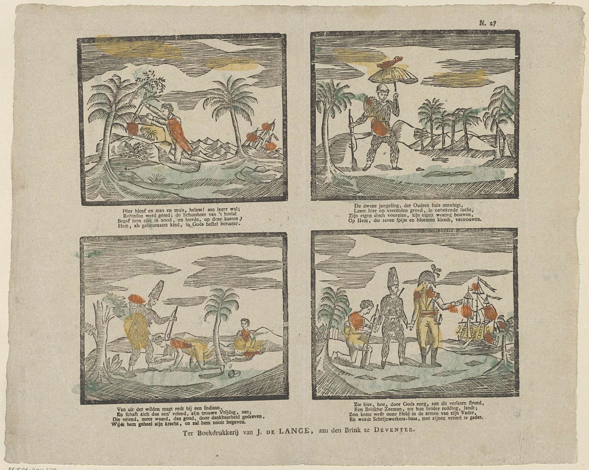Robinson Crusoe by Jan de (II) Lange