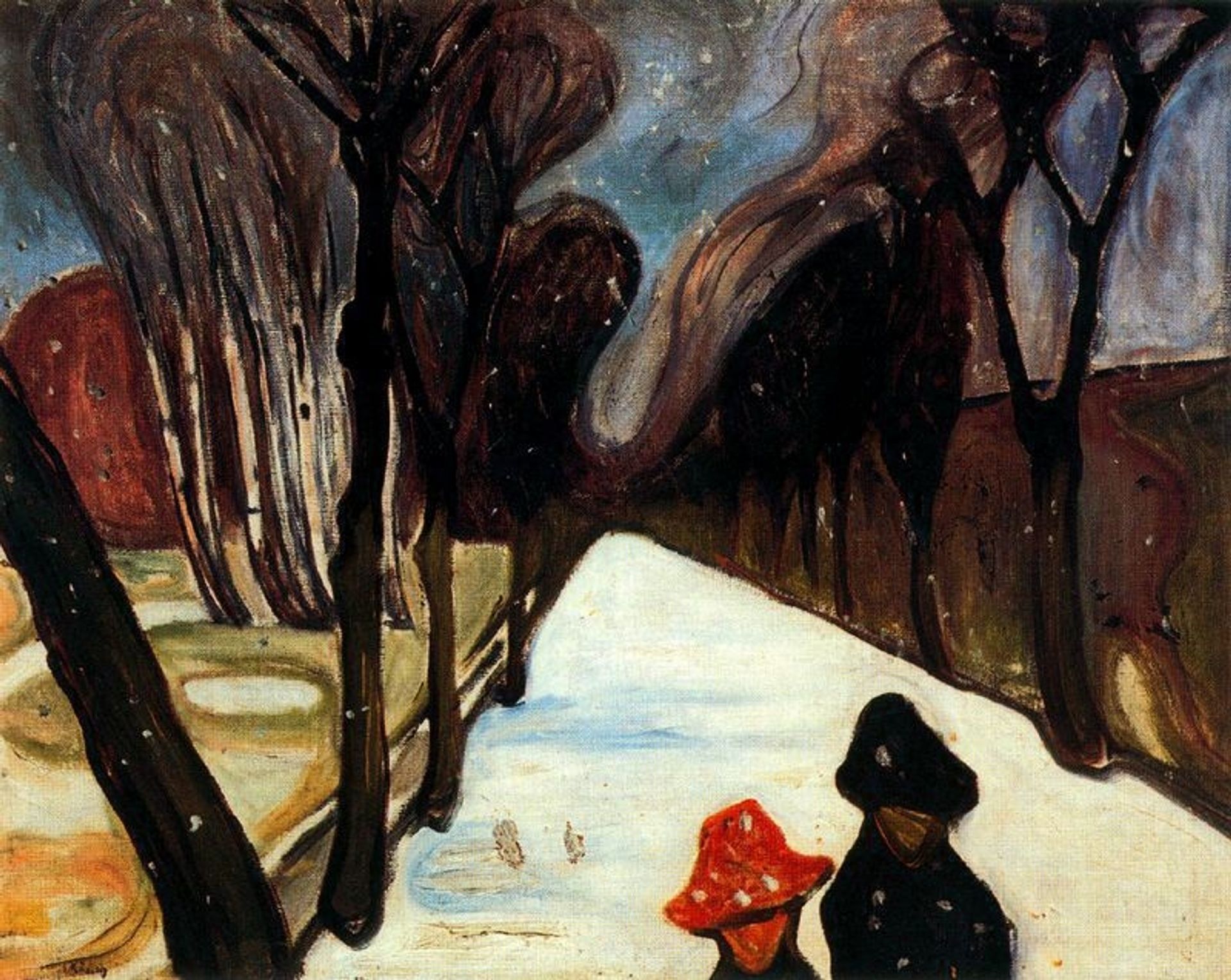 Snow Falling in the Lane by Edvard Munch