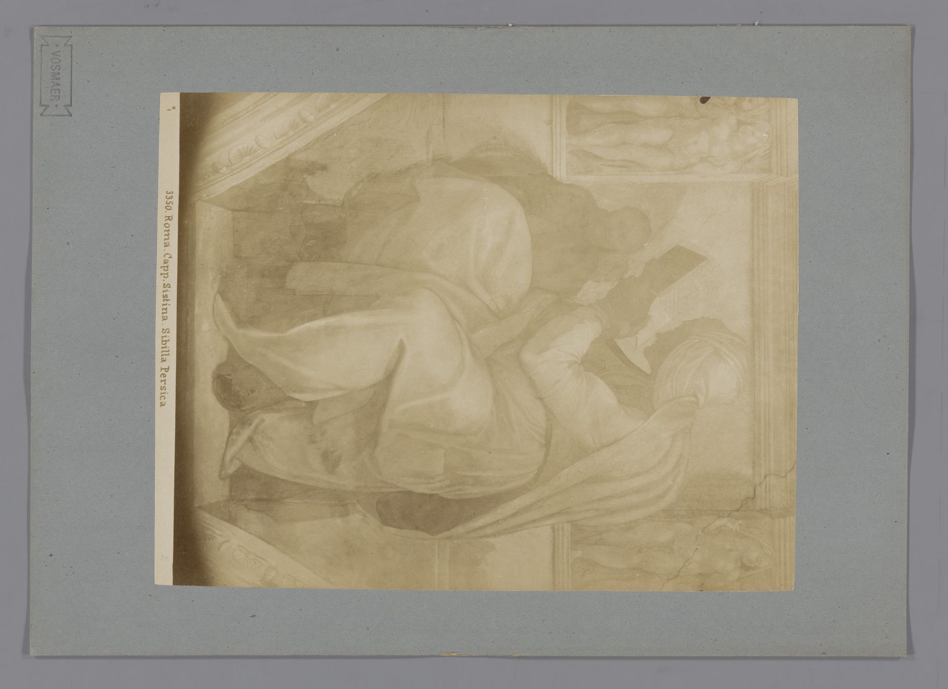 Fotoreproductie van het fresco De Sibille Persica door Michelangelo in de Sixtijnse kapel by Anonymous