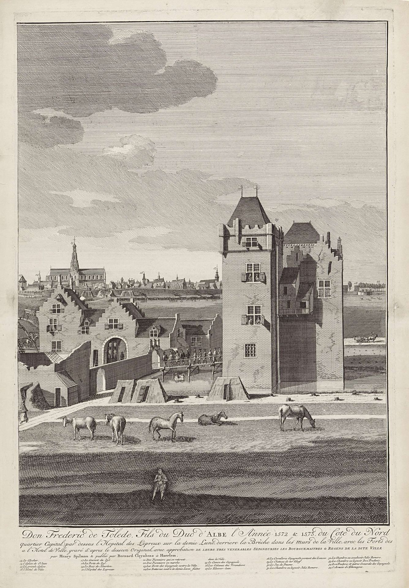 Beleg van Haarlem, 1572-1573 (rechterblad) by Hendrik Spilman