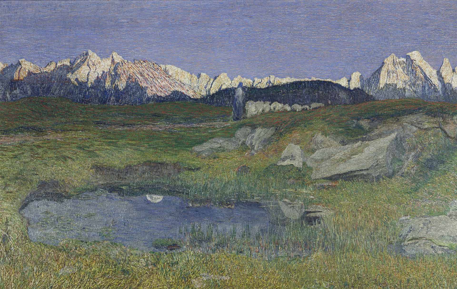 Alpine Landscape at Sunset by Giovanni Segantini