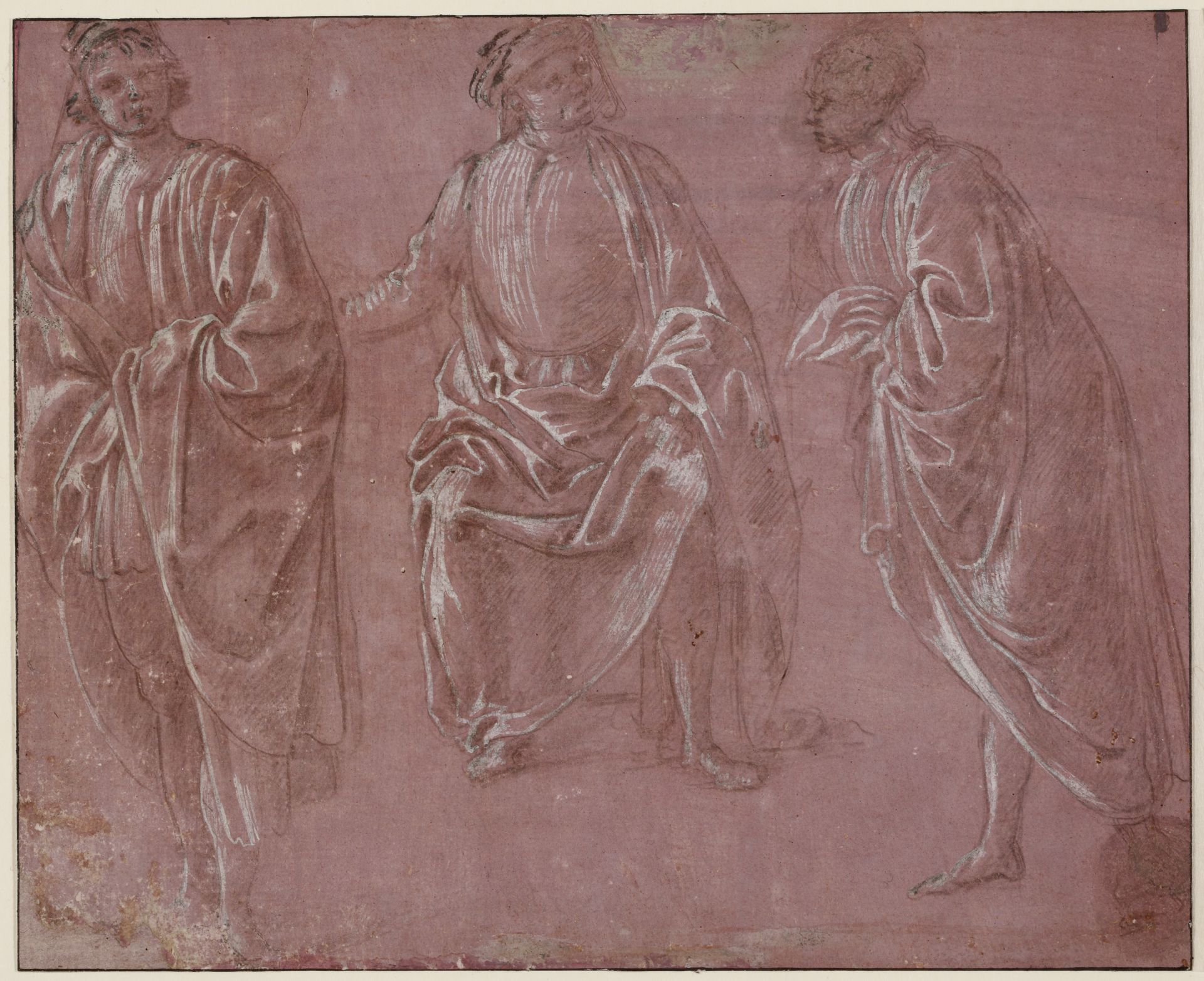Three garbed figures by Sandro Botticelli