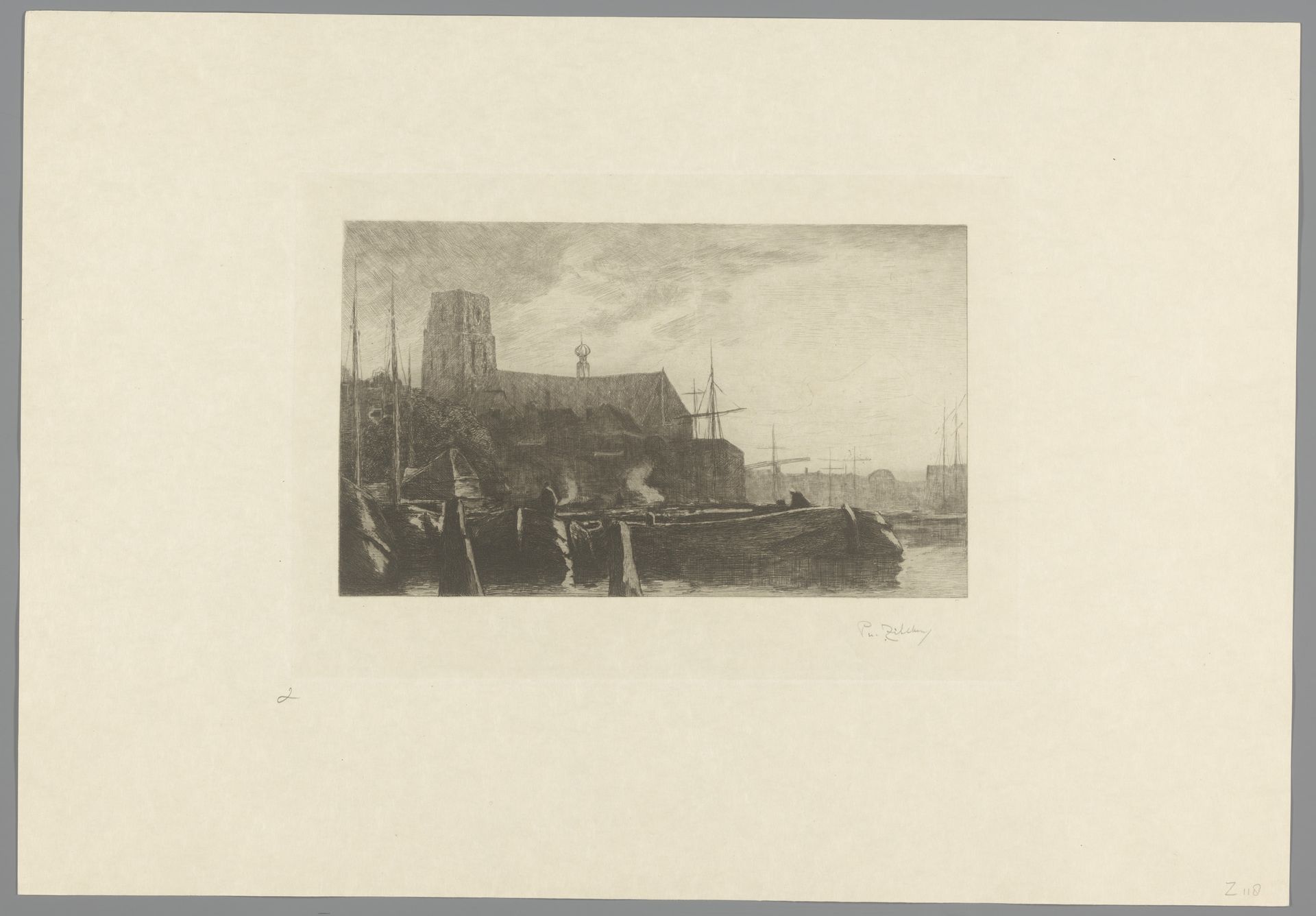 Gezicht op Dordrecht by Philip Zilcken