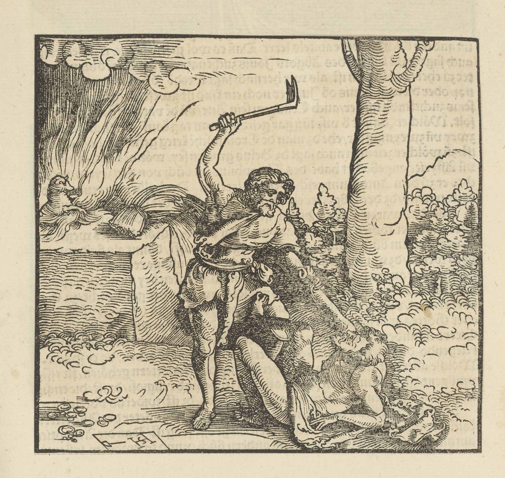 Kaïn doodt Abel by Hans Schäufelein