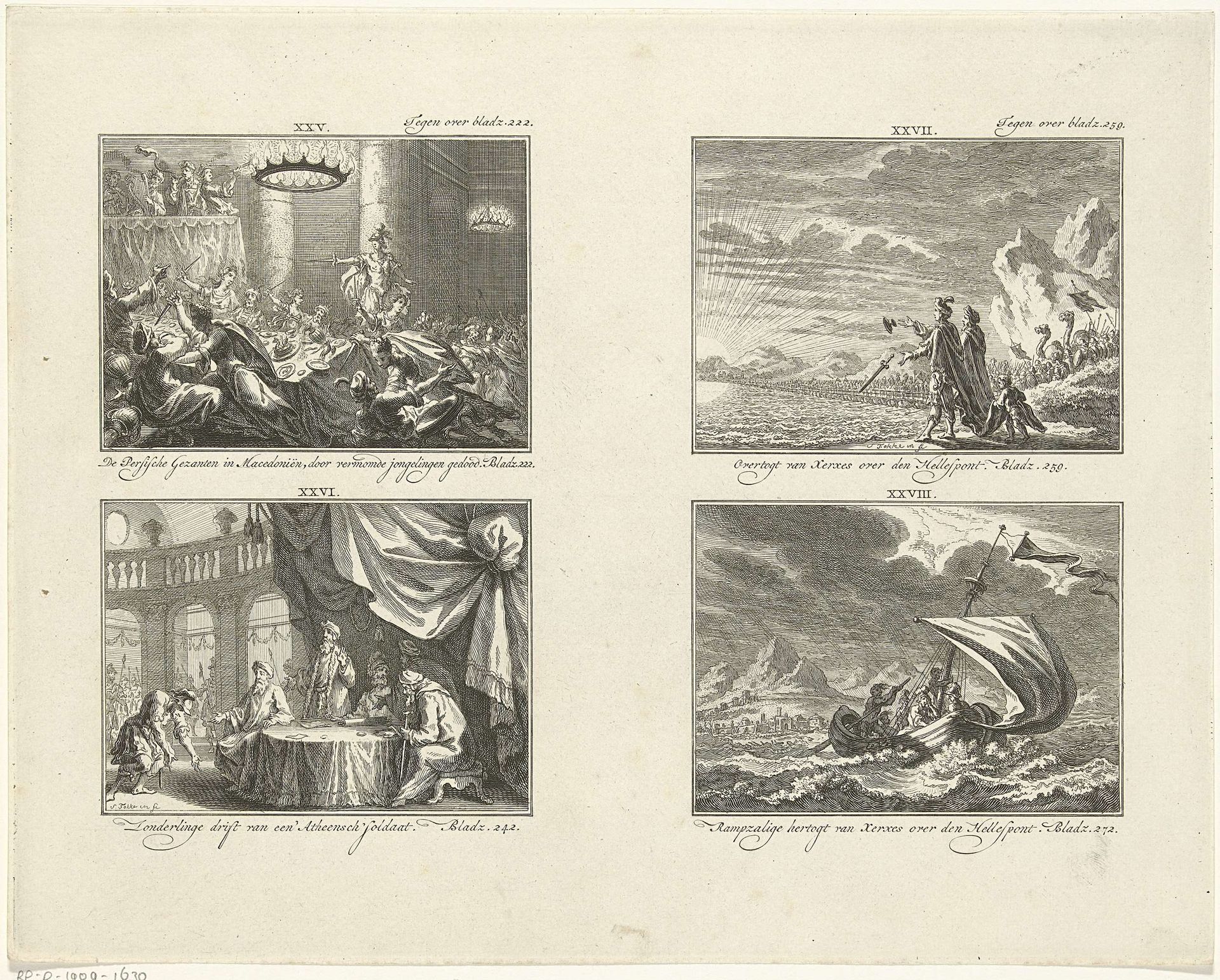 Vier voorstellingen uit de klassieke geschiedenis by Simon Fokke