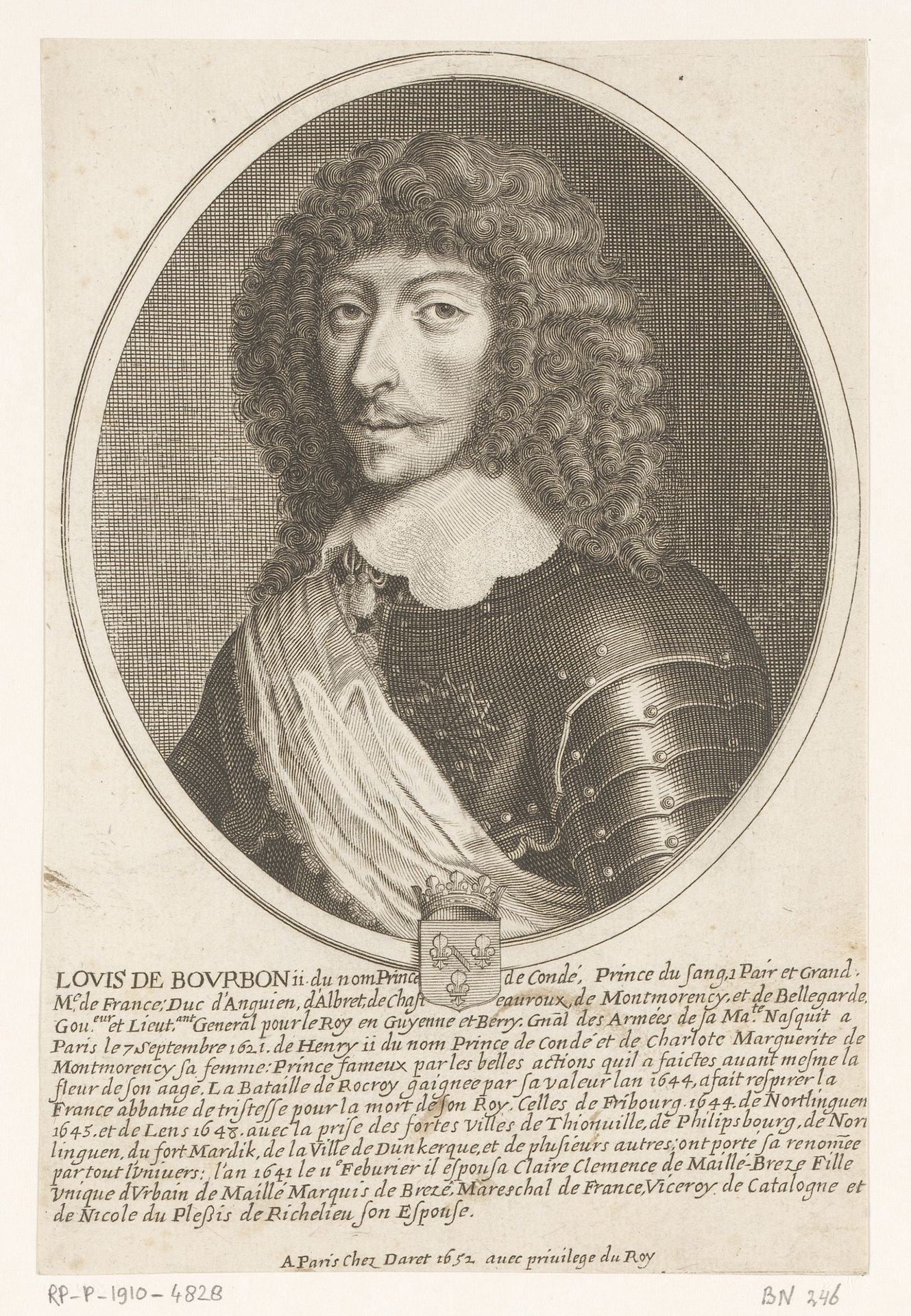 Portret van Lodewijk II de Bourbon-Condé by Pierre Daret