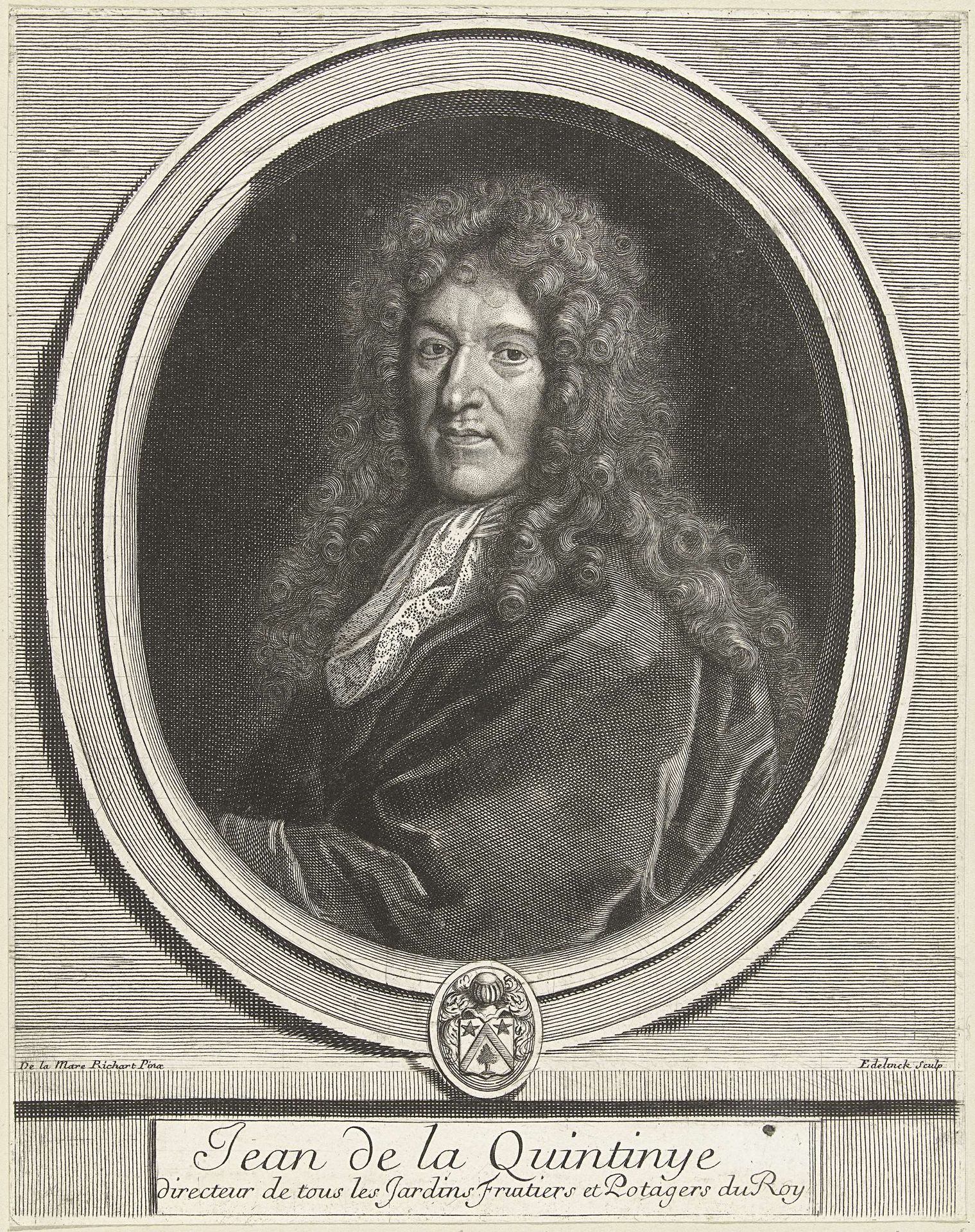 Portret van Jean-Baptiste de La Quintinie by Gérard Edelinck