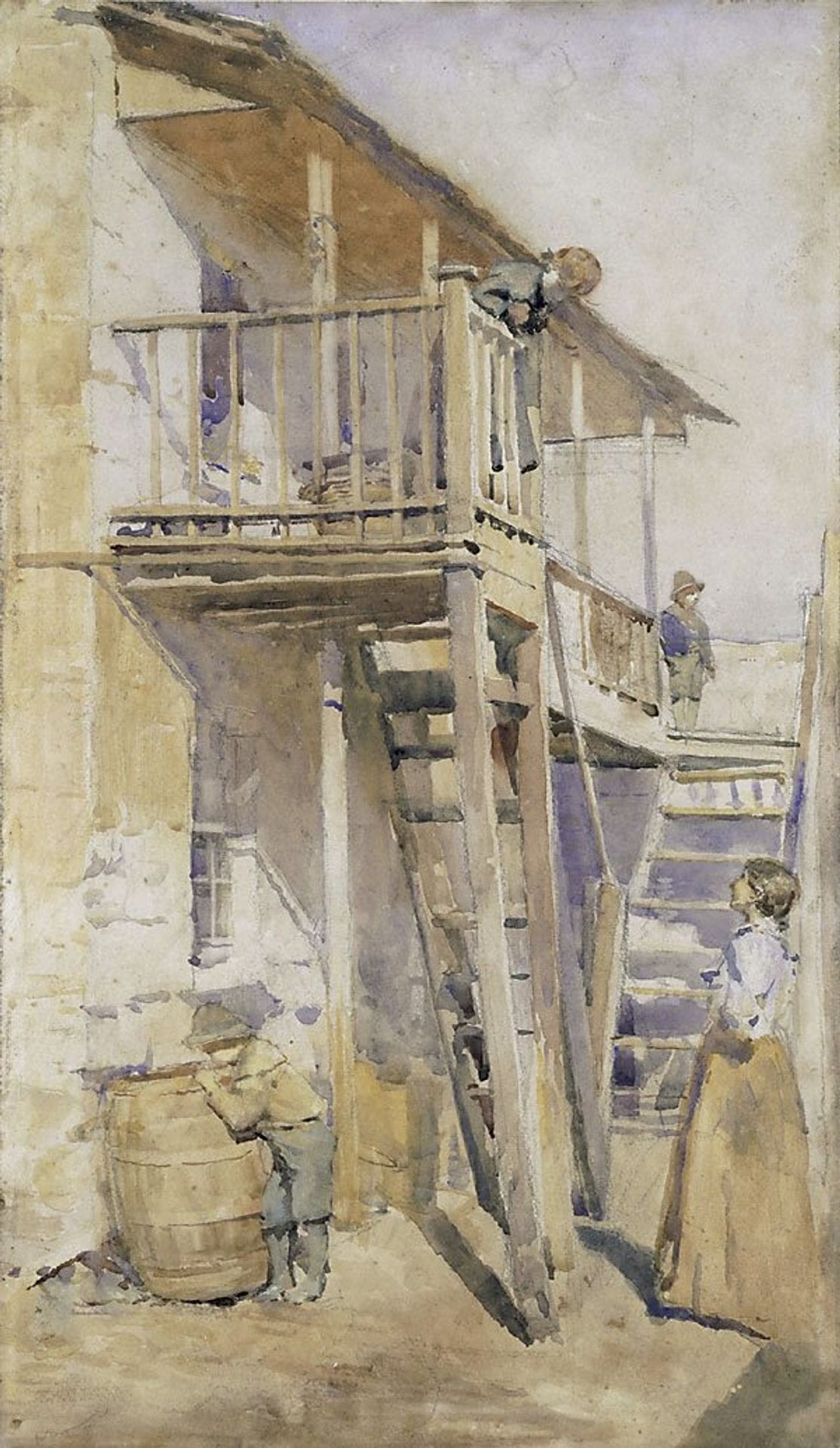 Back of old house, Clyde St Miller's Point by Julian Ashton