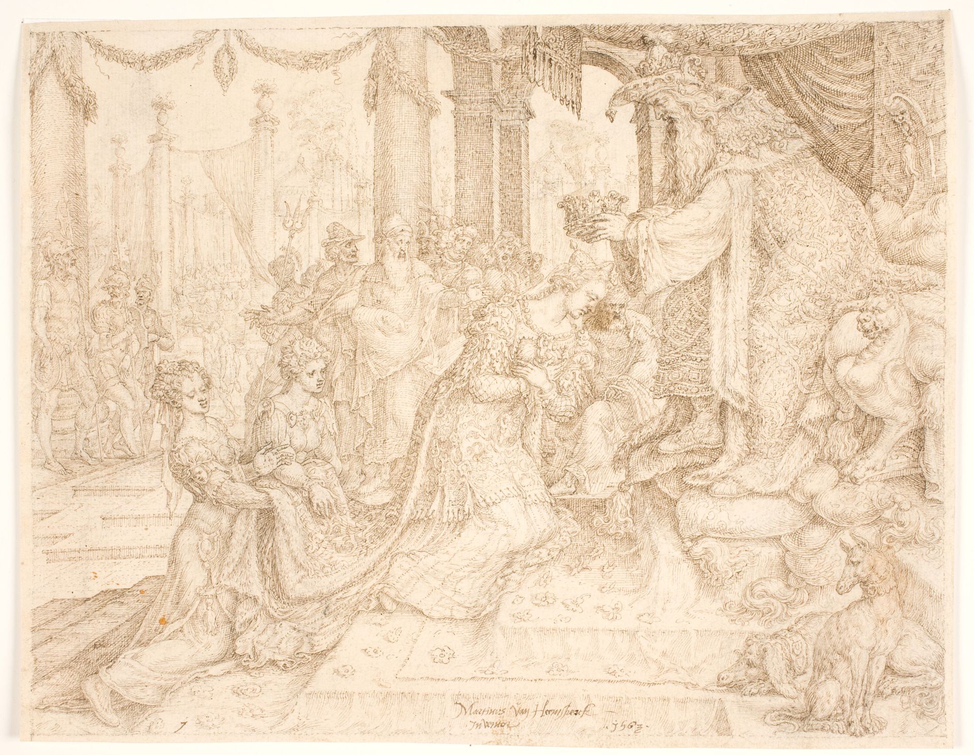 Esther crowned by Ahasuerus by Maarten van Heemskerck