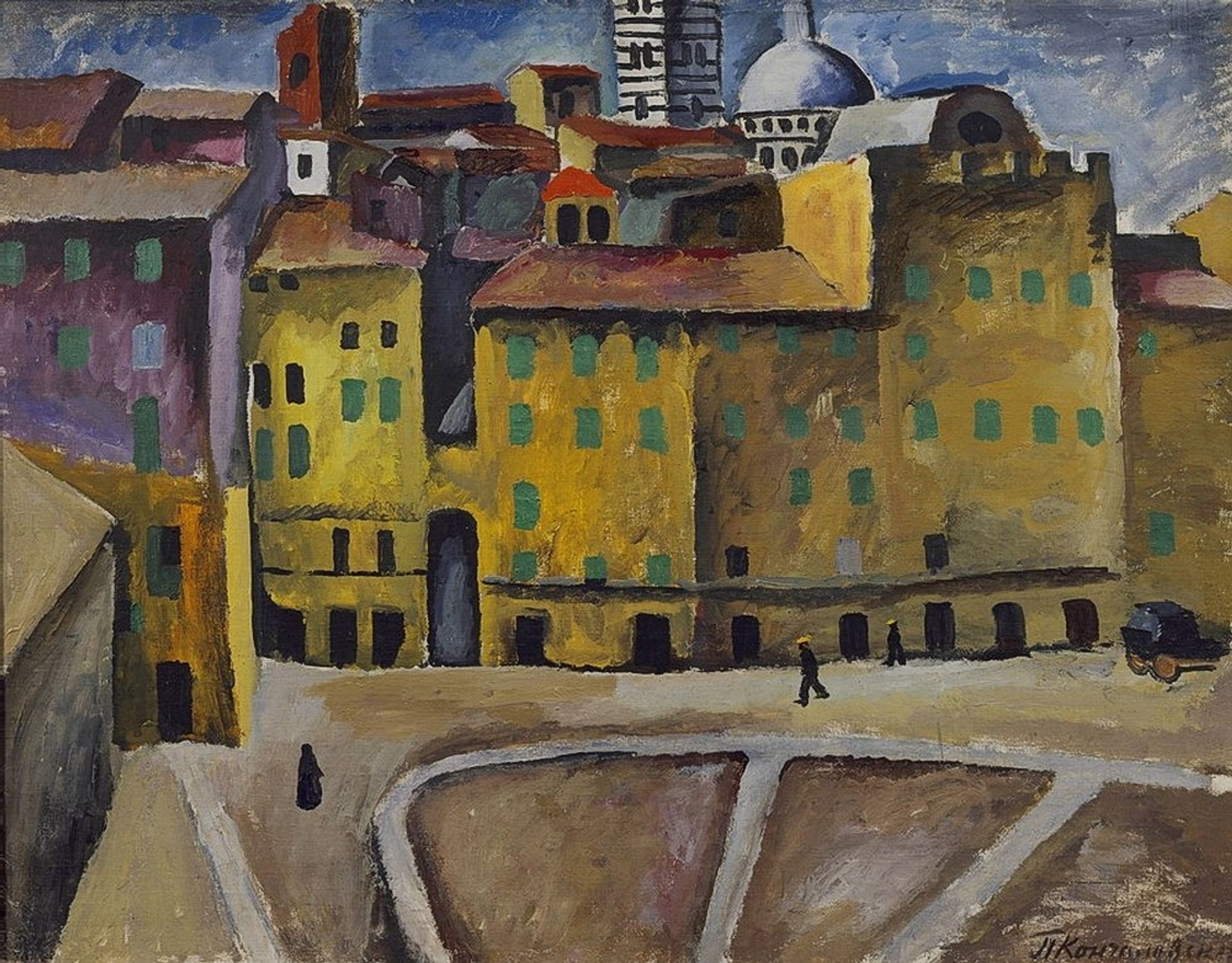 Piazza della Signoria in Siena by Pyotr Konchalovsky