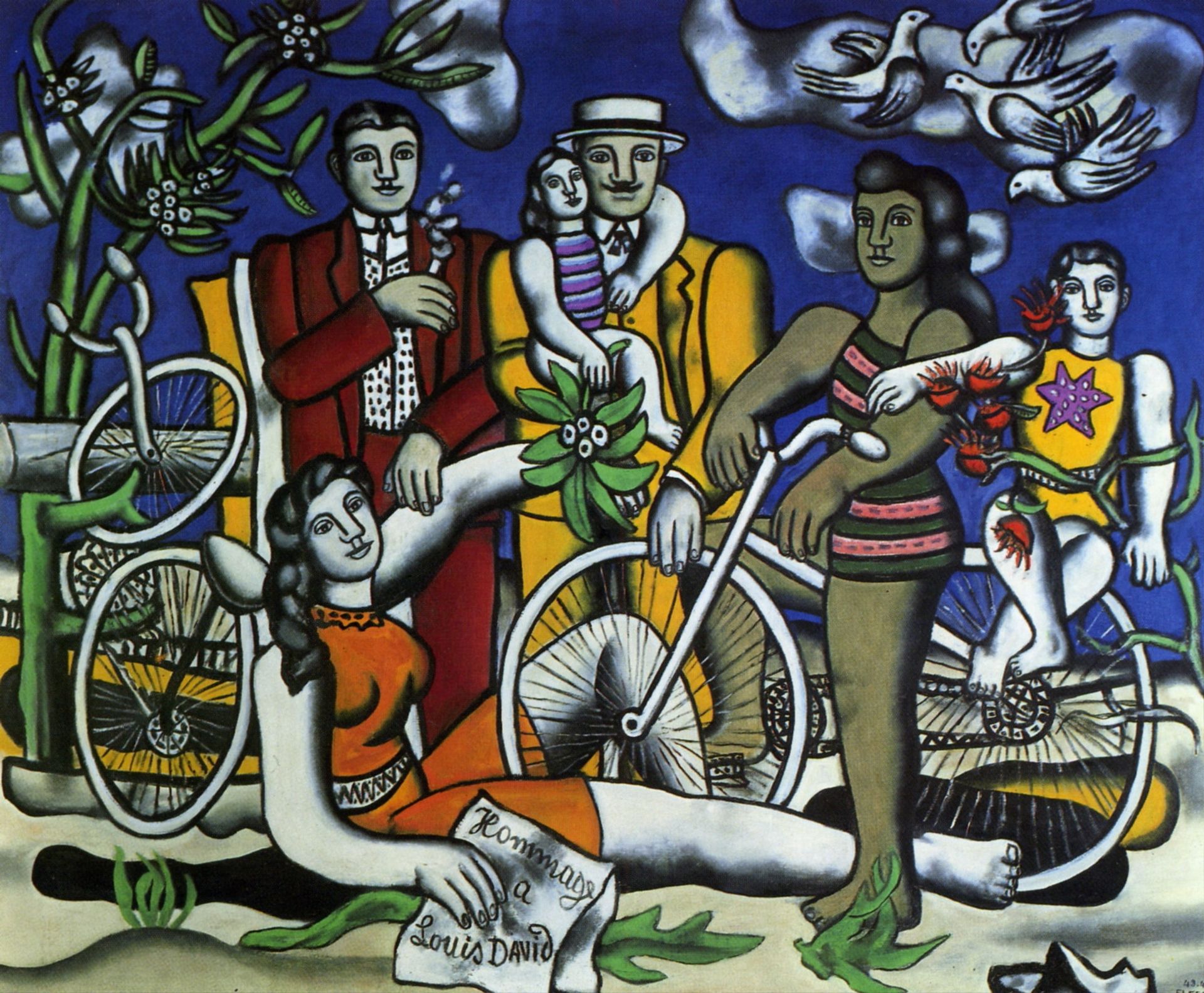 Leisures on red bottom by Fernand Léger
